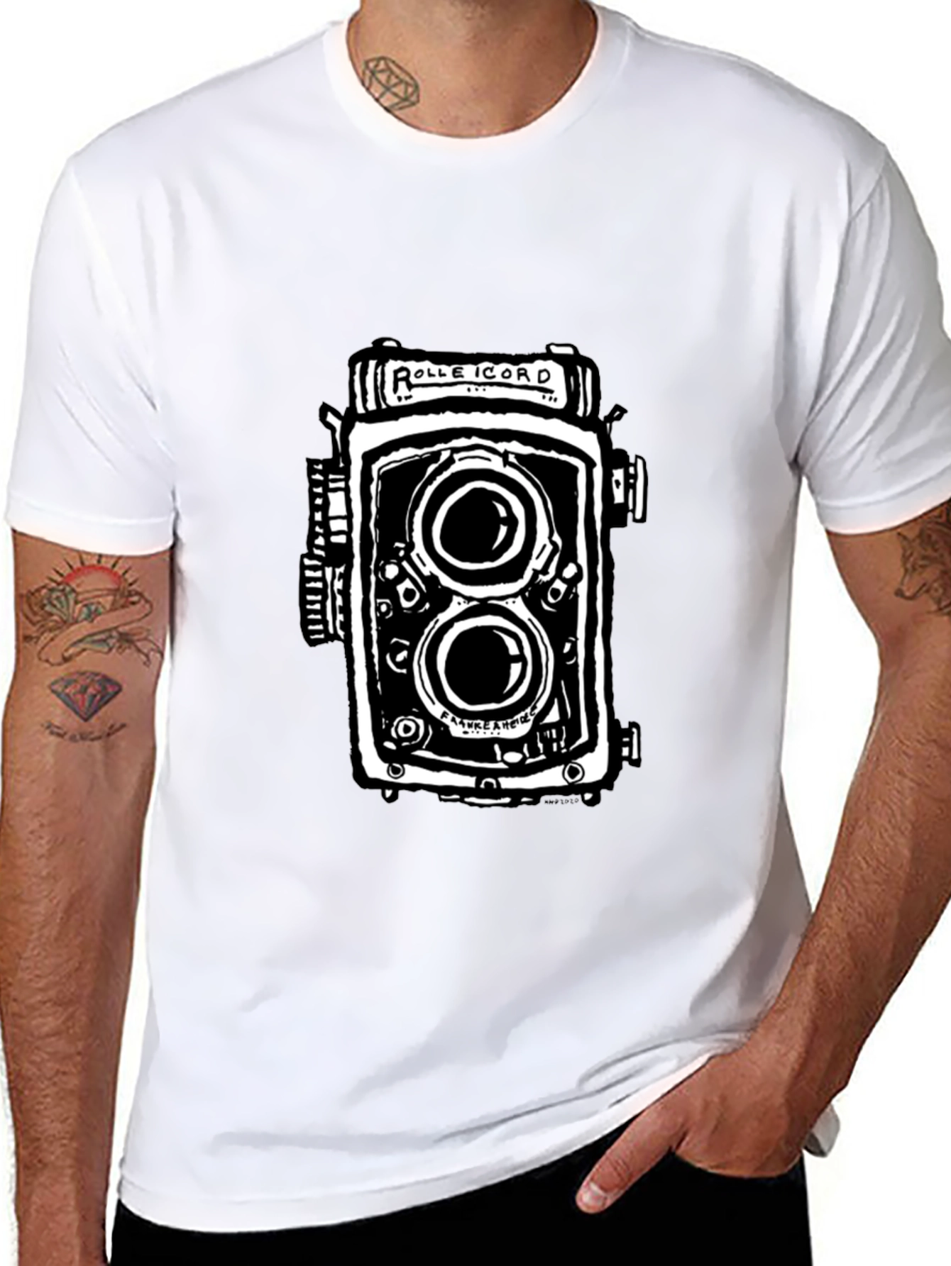Black Vintage Camera Graphic T-Shirt - Black view 8