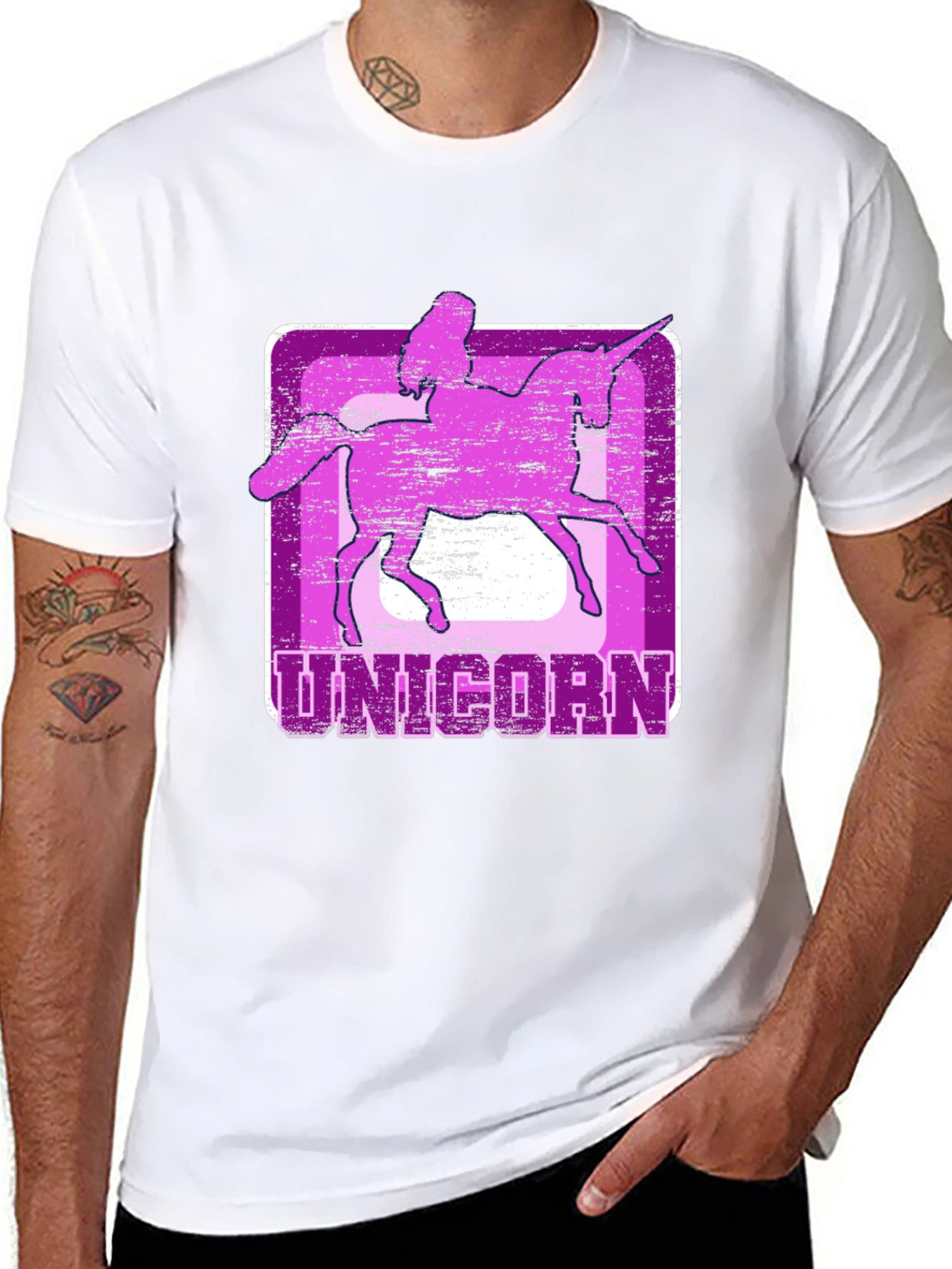 Black Unicorn Graphic Tee - Fun, Stylish Men's T-Shirt view 8