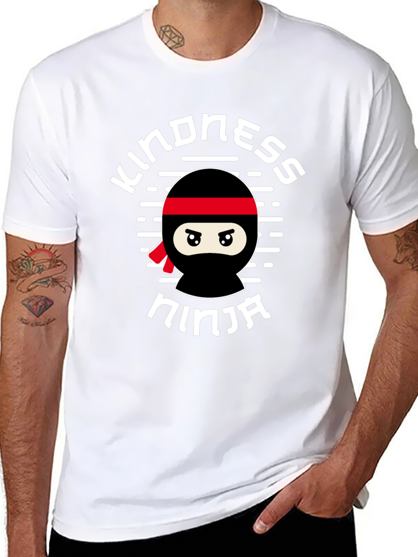 Black Kindness Ninja Graphic Tee - Black view 8