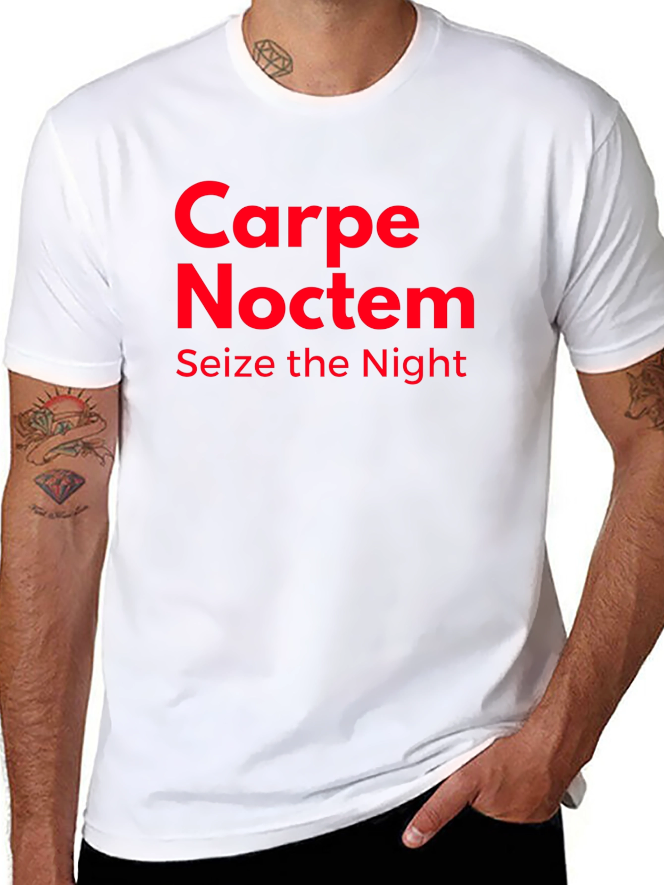 Black Carpe Noctem Graphic T-Shirt - Seize the Night! view 8
