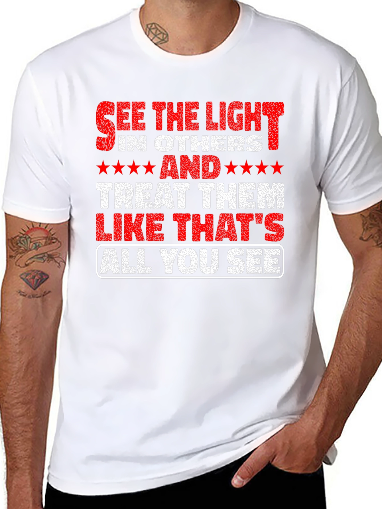 Black See the Light T-Shirt - Inspirational Message Tee view 8