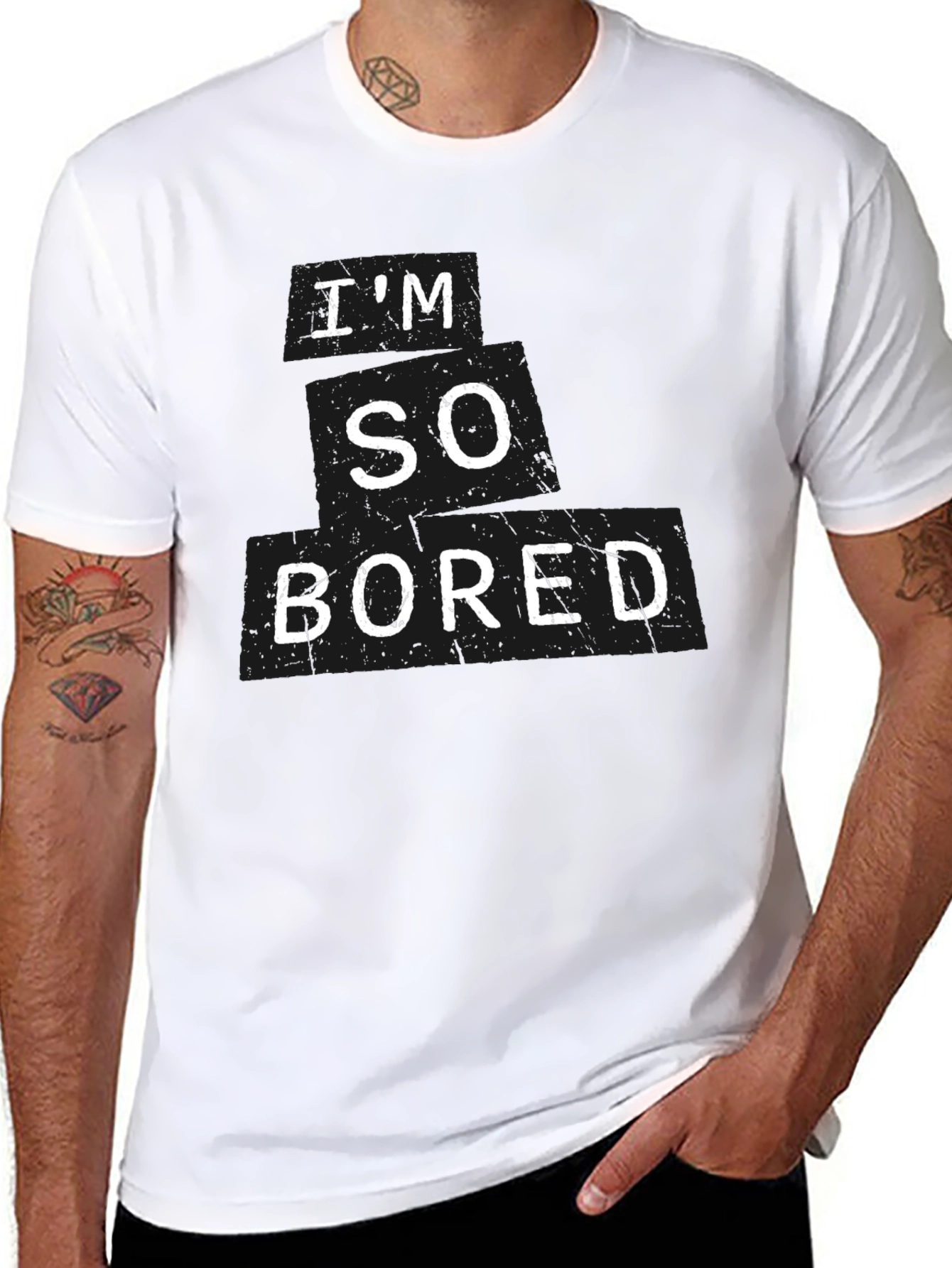 Black I'm So Bored Graphic T-Shirt - Relaxed Fit view 8