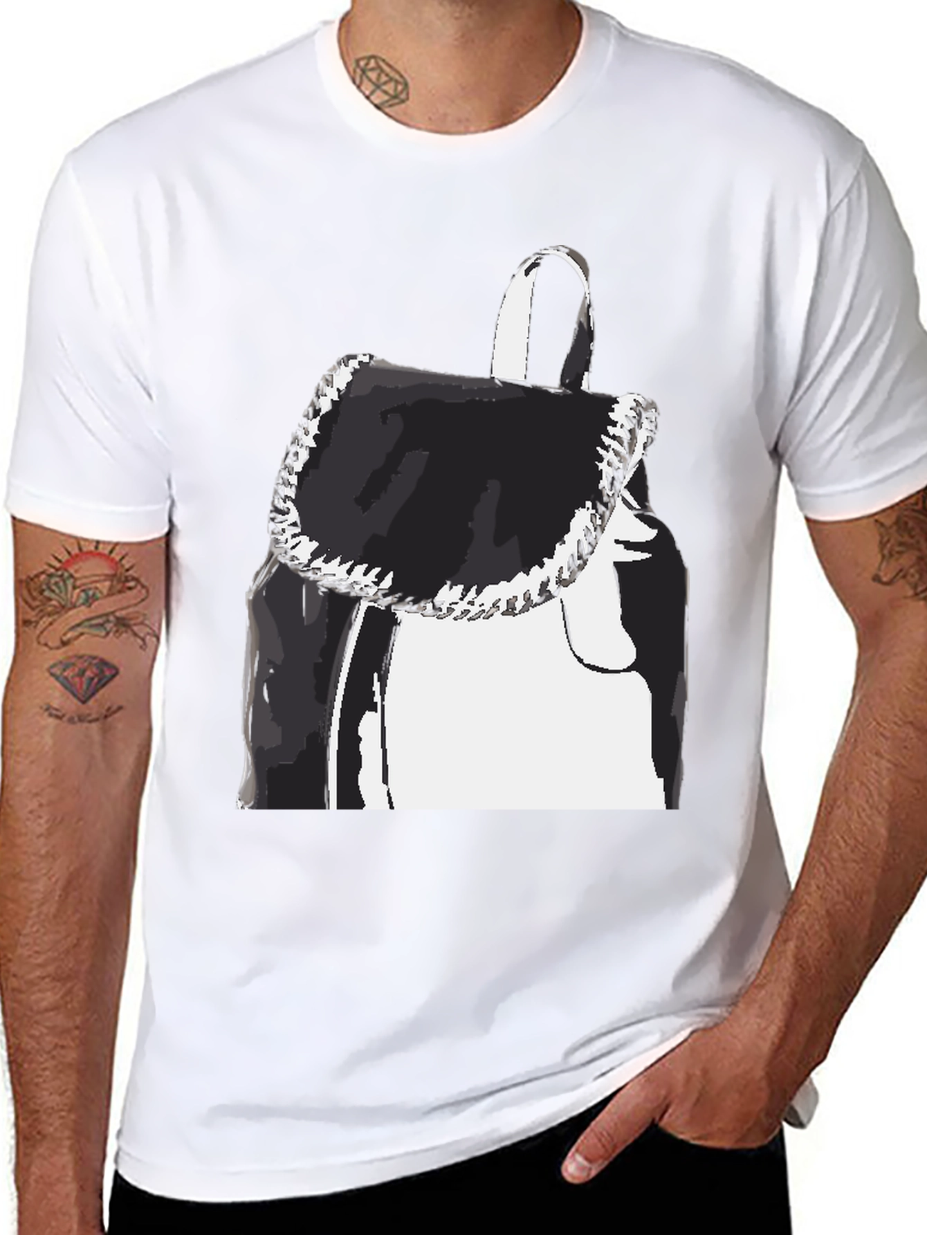 Black Black Graphic Tee - Backpack Print view 8