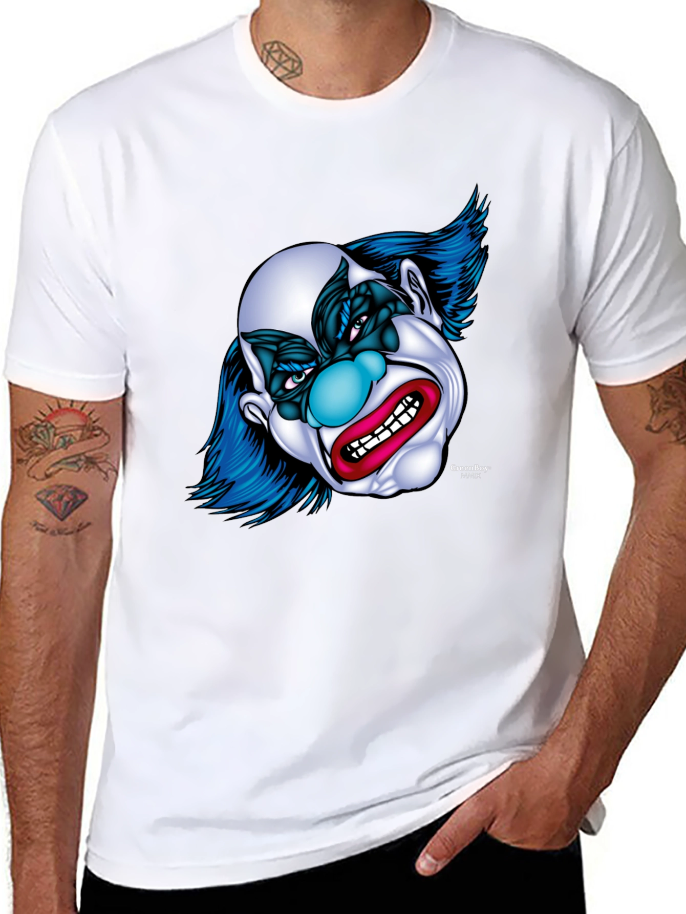 Black Clown Graphic T-Shirt - Men's Black Tee view 8