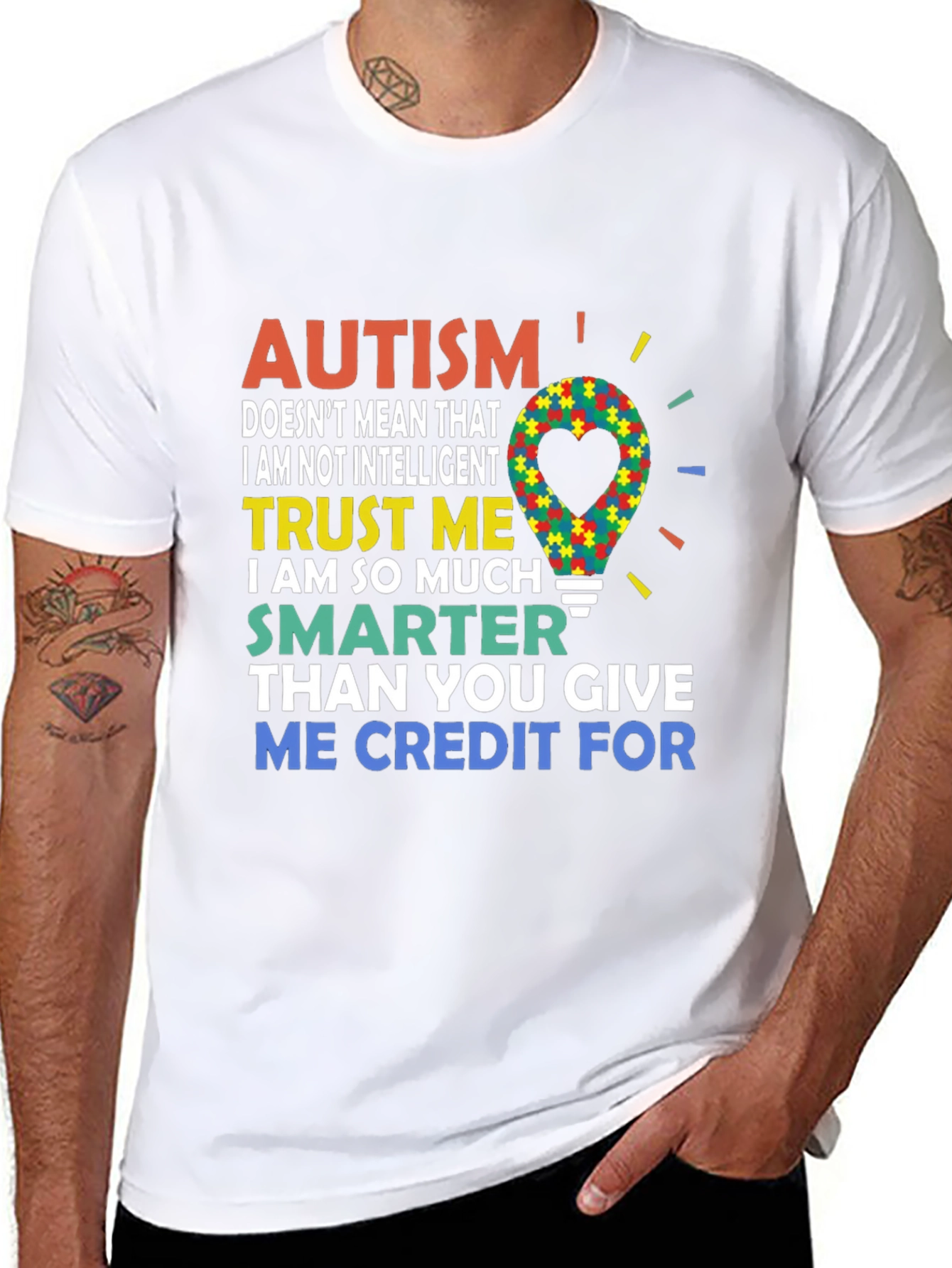 Black Autism Awareness T-Shirt - Trust Me view 8