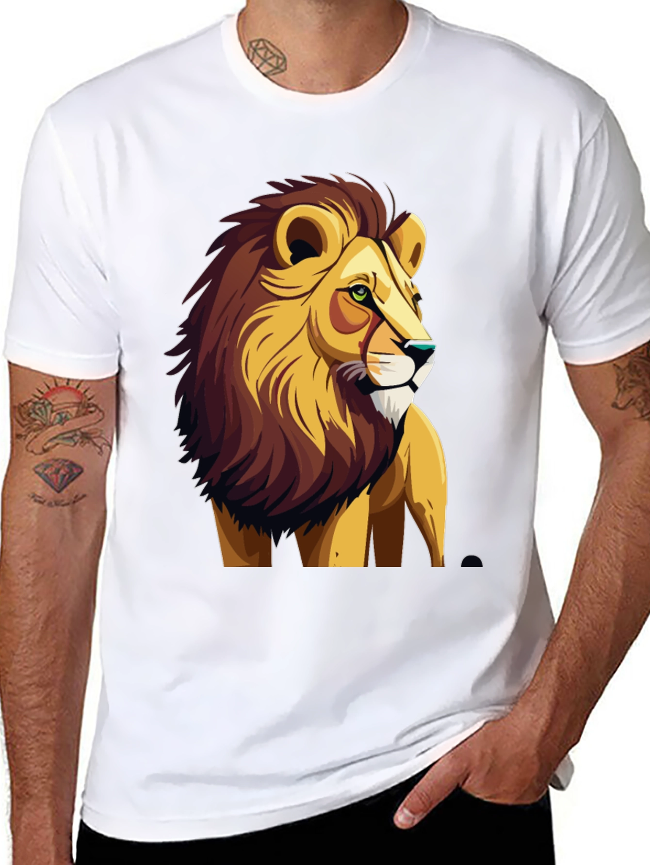 Black Lion Graphic Print Tee - Cool & Bold view 8