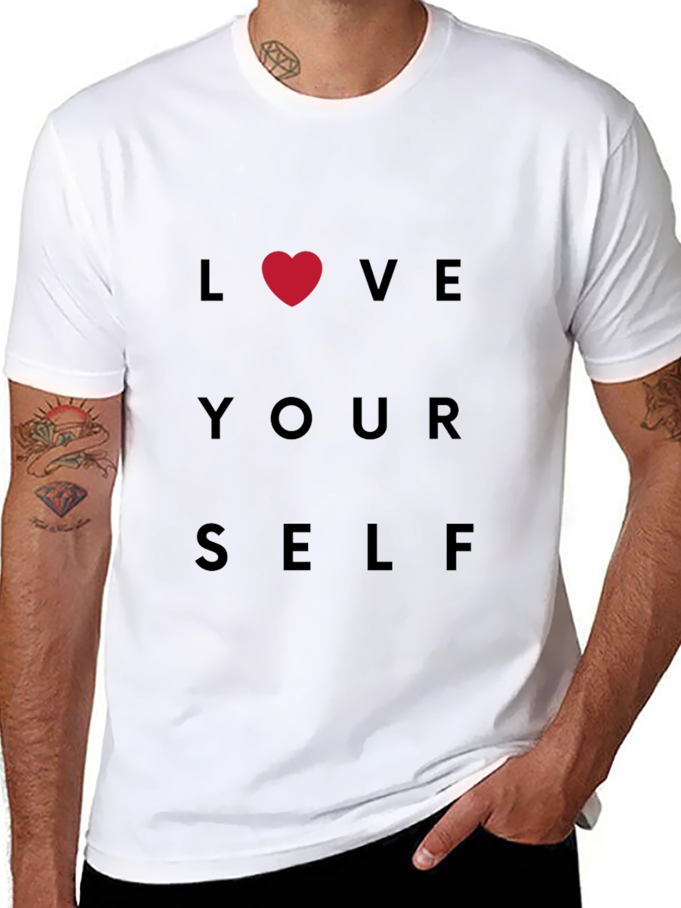 Black Love Yourself Black T-Shirt view 8