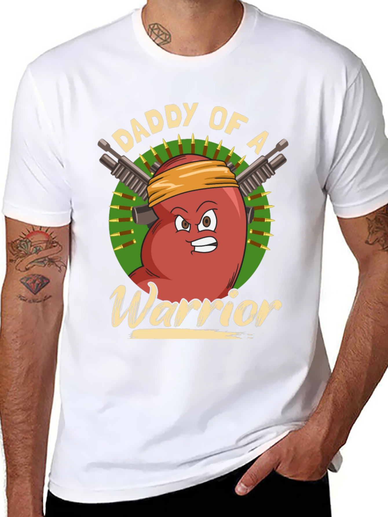 Black Daddy of a Warrior T-Shirt view 8