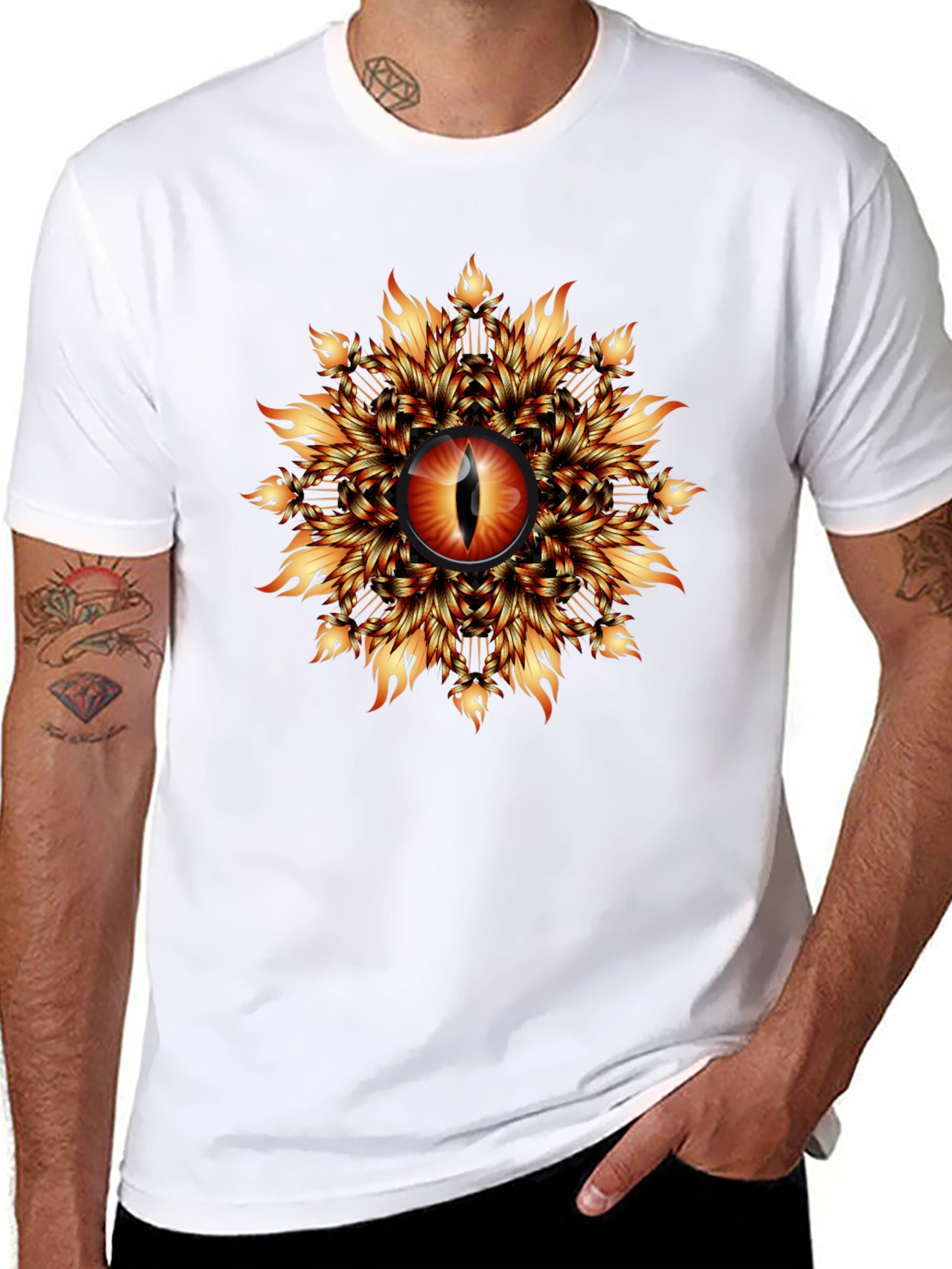 Black Fiery Eye Graphic T-Shirt - Black view 8