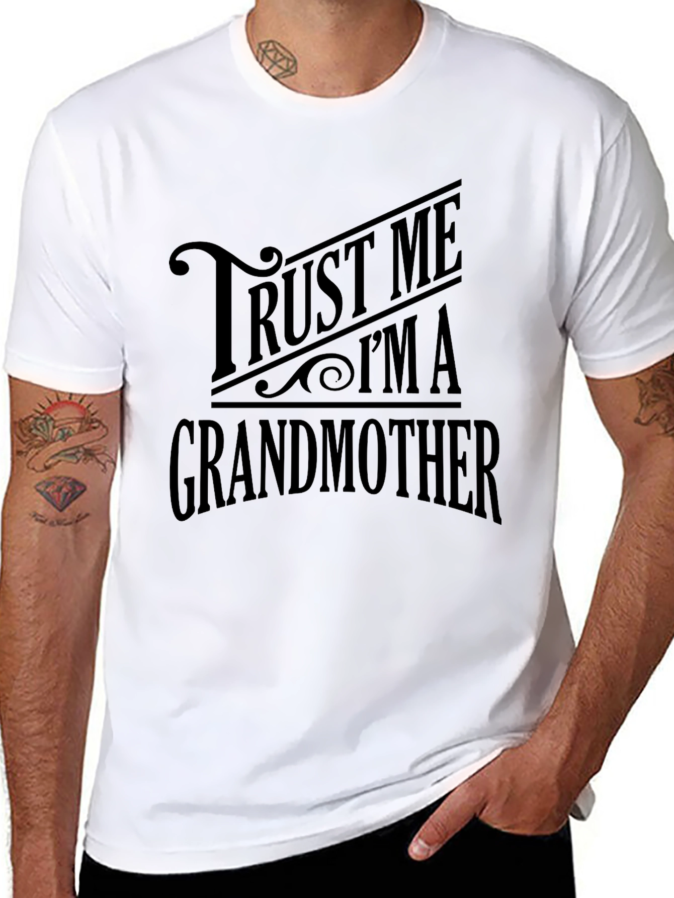 Black Trust Me I'm A Grandmother Black T-Shirt view 8