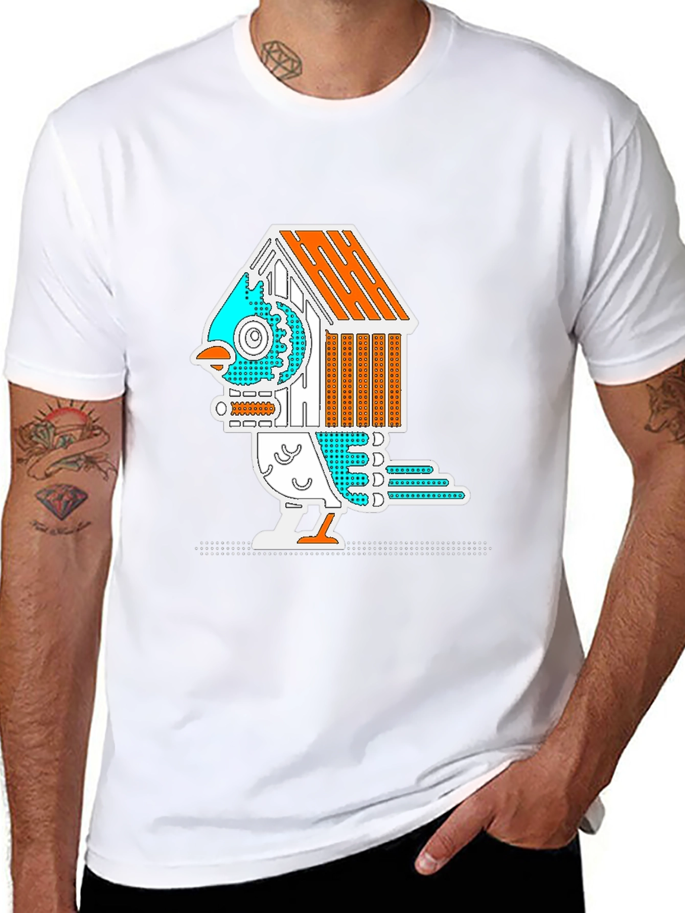 Black Birdhouse Bird Graphic Tee - Quirky & Unique view 8