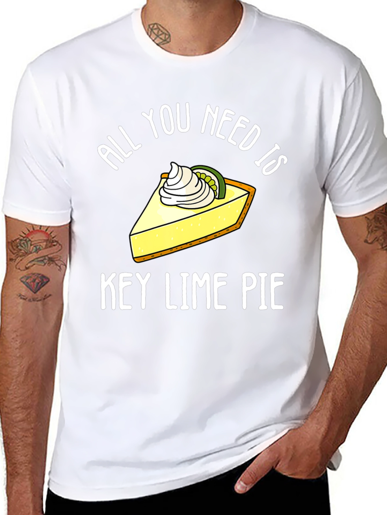 Black All You Need Is Key Lime Pie Funny T-Shirt view 8