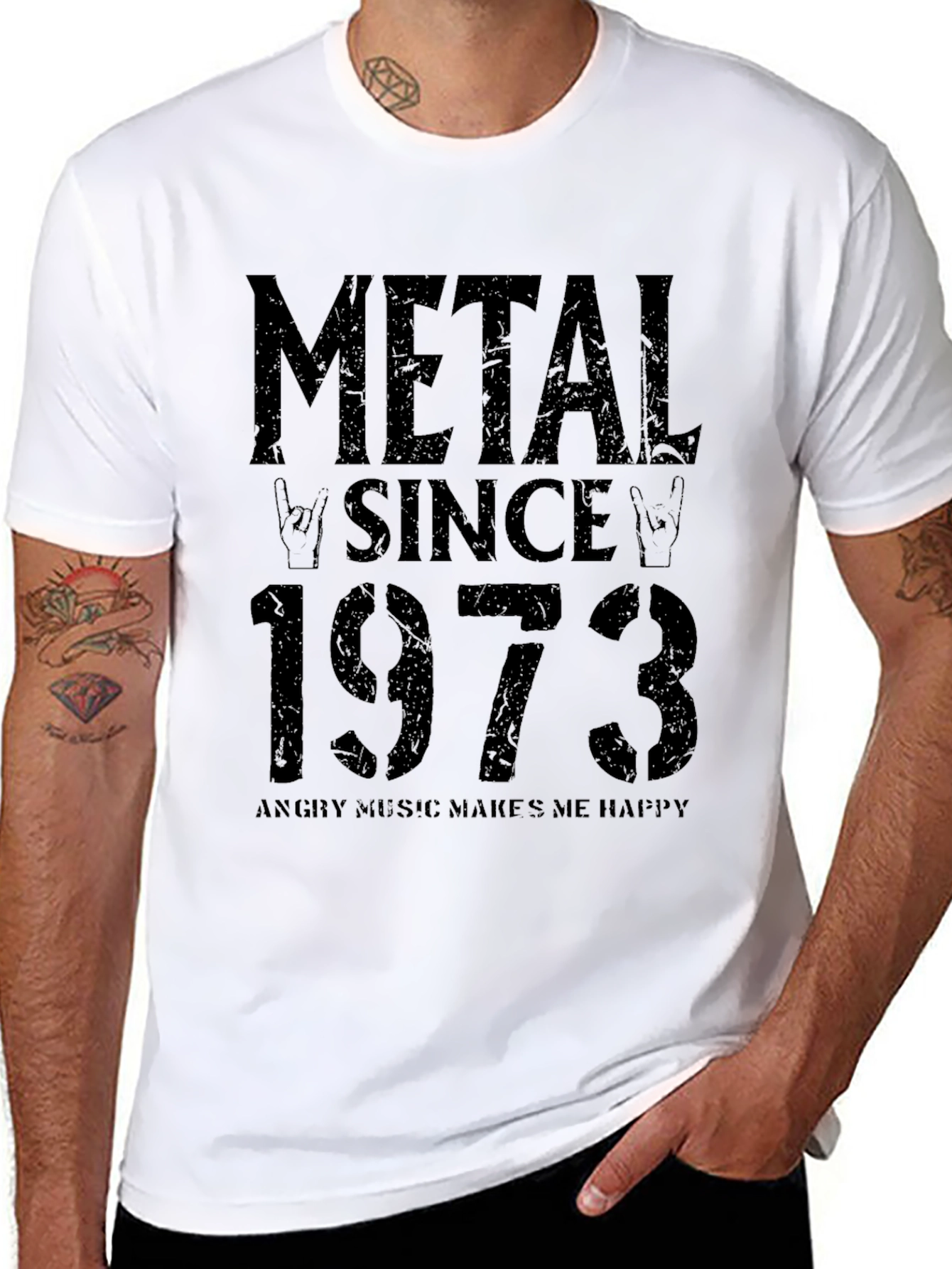 Black Metal Since 1973 Black Graphic T-Shirt view 8