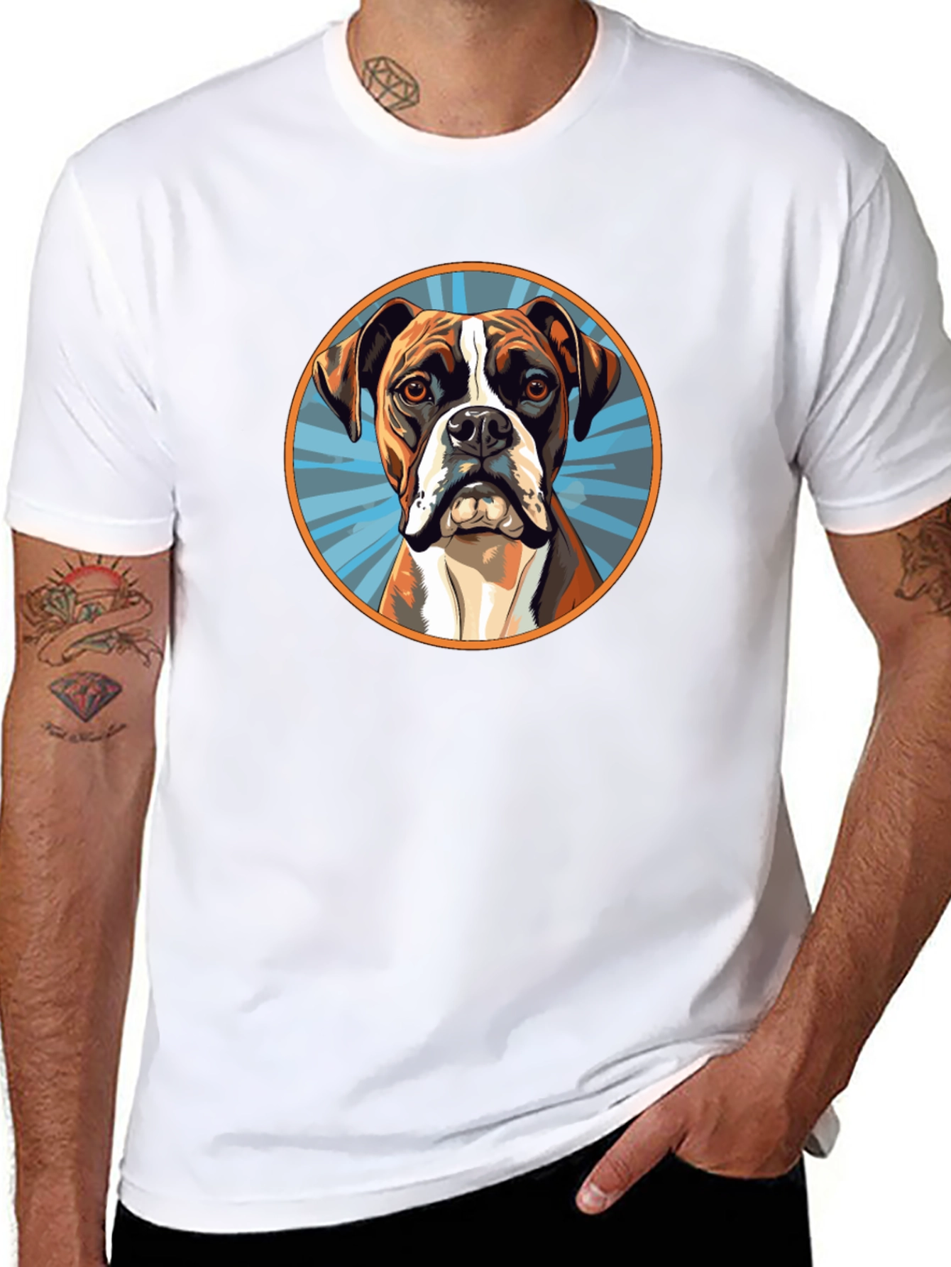 Black Boxer Dog Graphic Tee - Cool Canine T-Shirt view 8