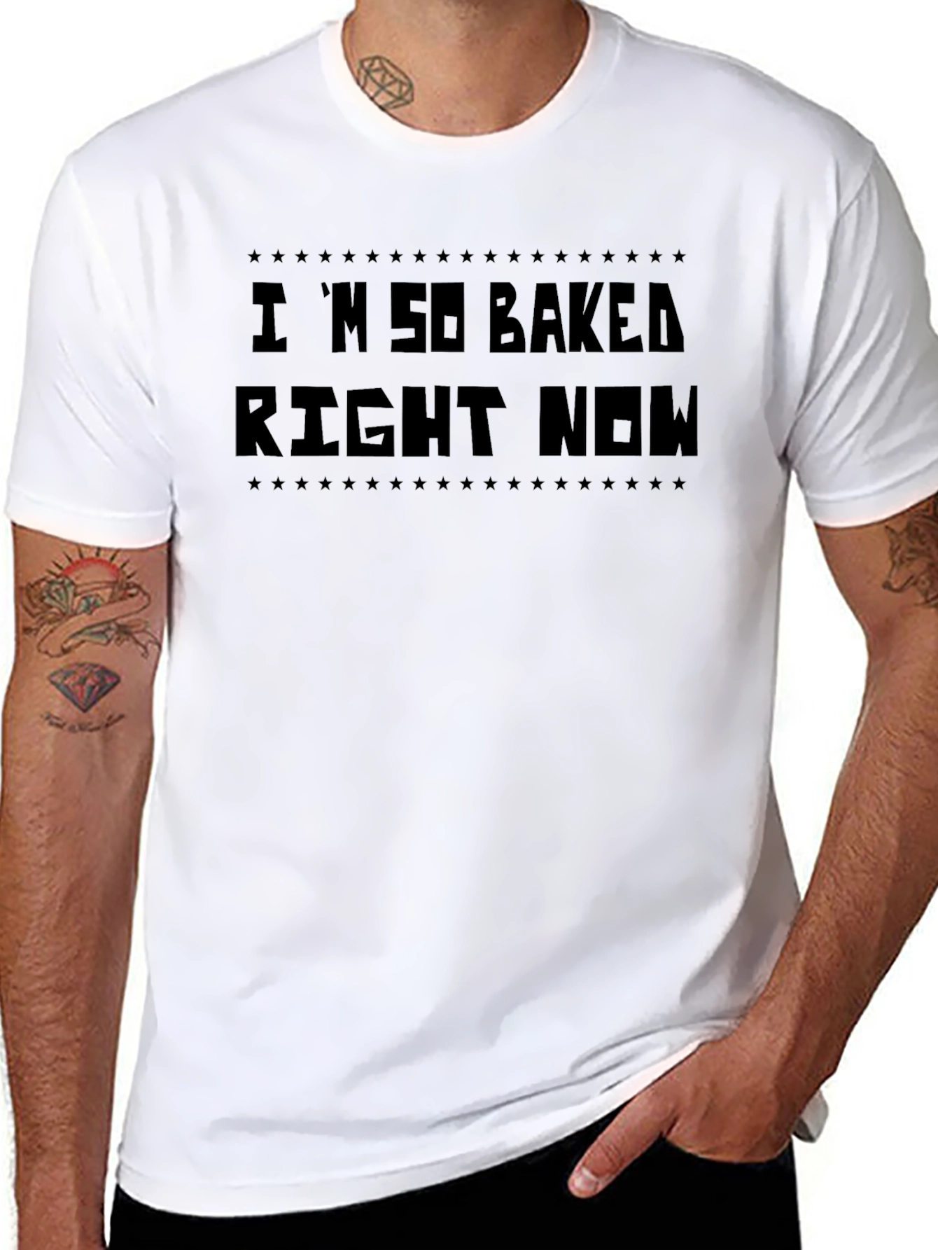 Black I'm So Baked Right Now Graphic Tee - Men's Black T-Shirt view 8