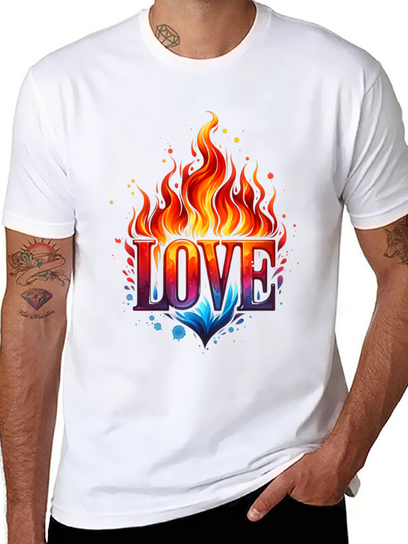 Fiery Love Graphic Tee - Bold Statement Shirt - 8