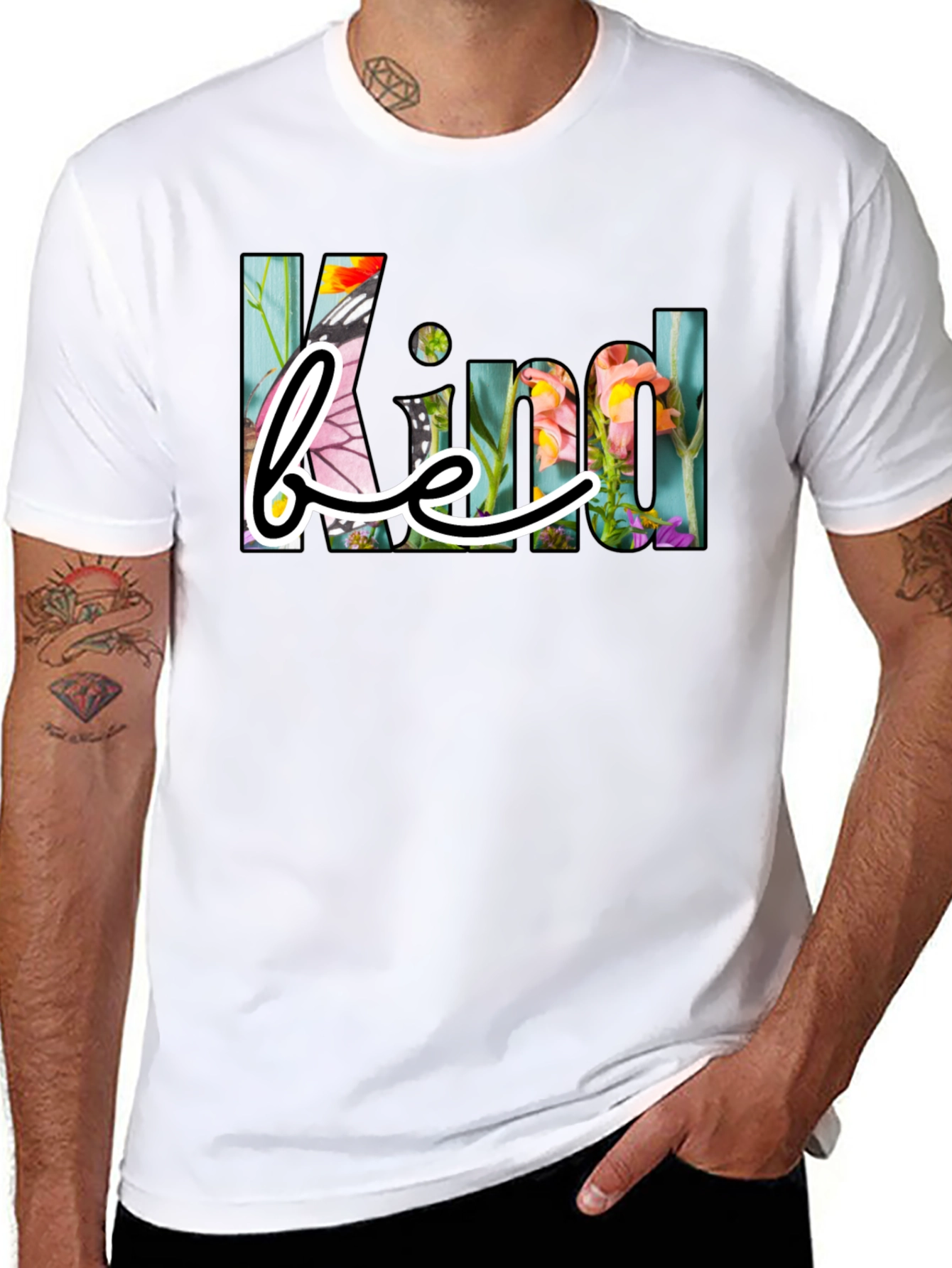 Black Be Kind Floral Graphic T-Shirt view 8