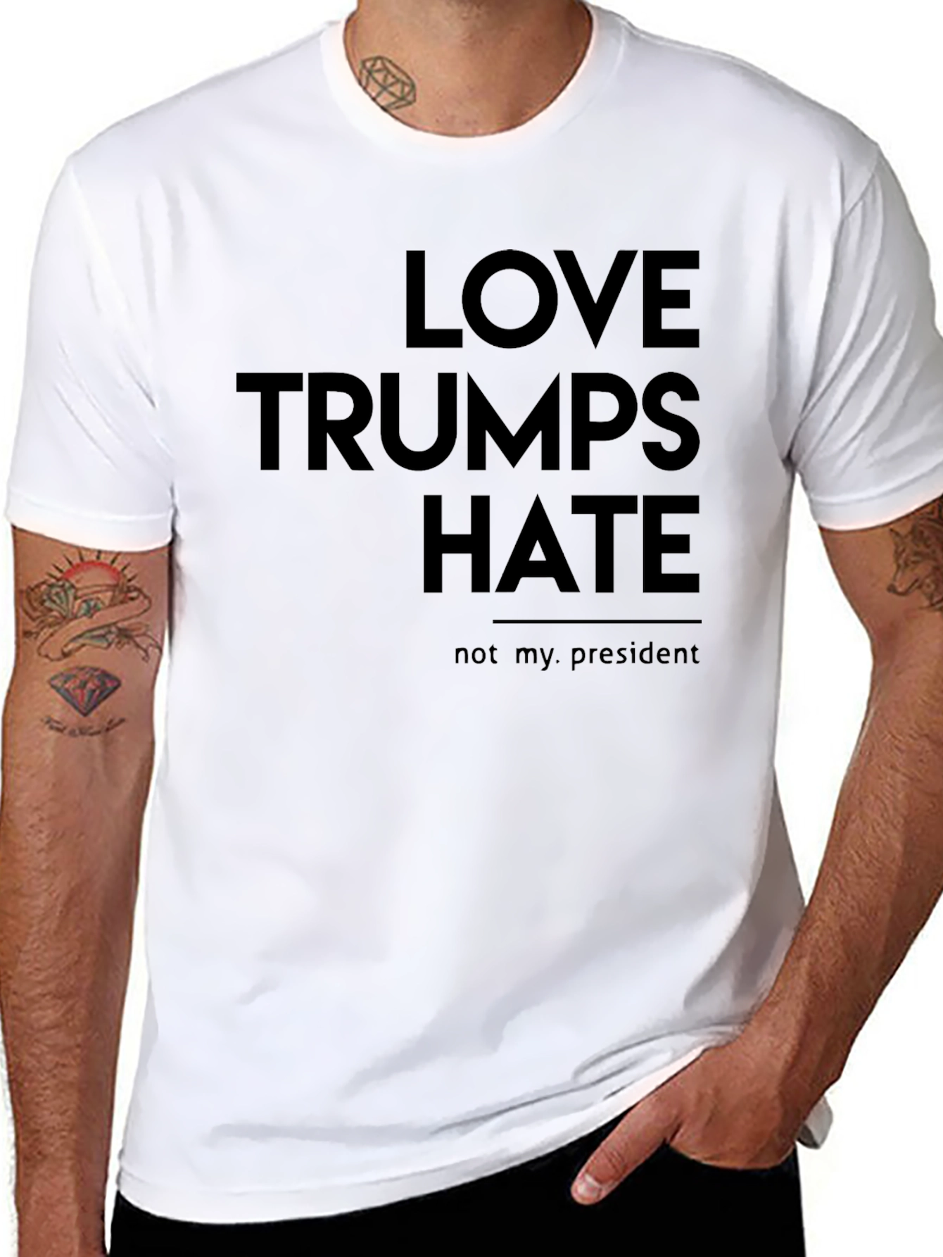 Black Love Trumps Hate Graphic Tee - Protest T-Shirt view 8