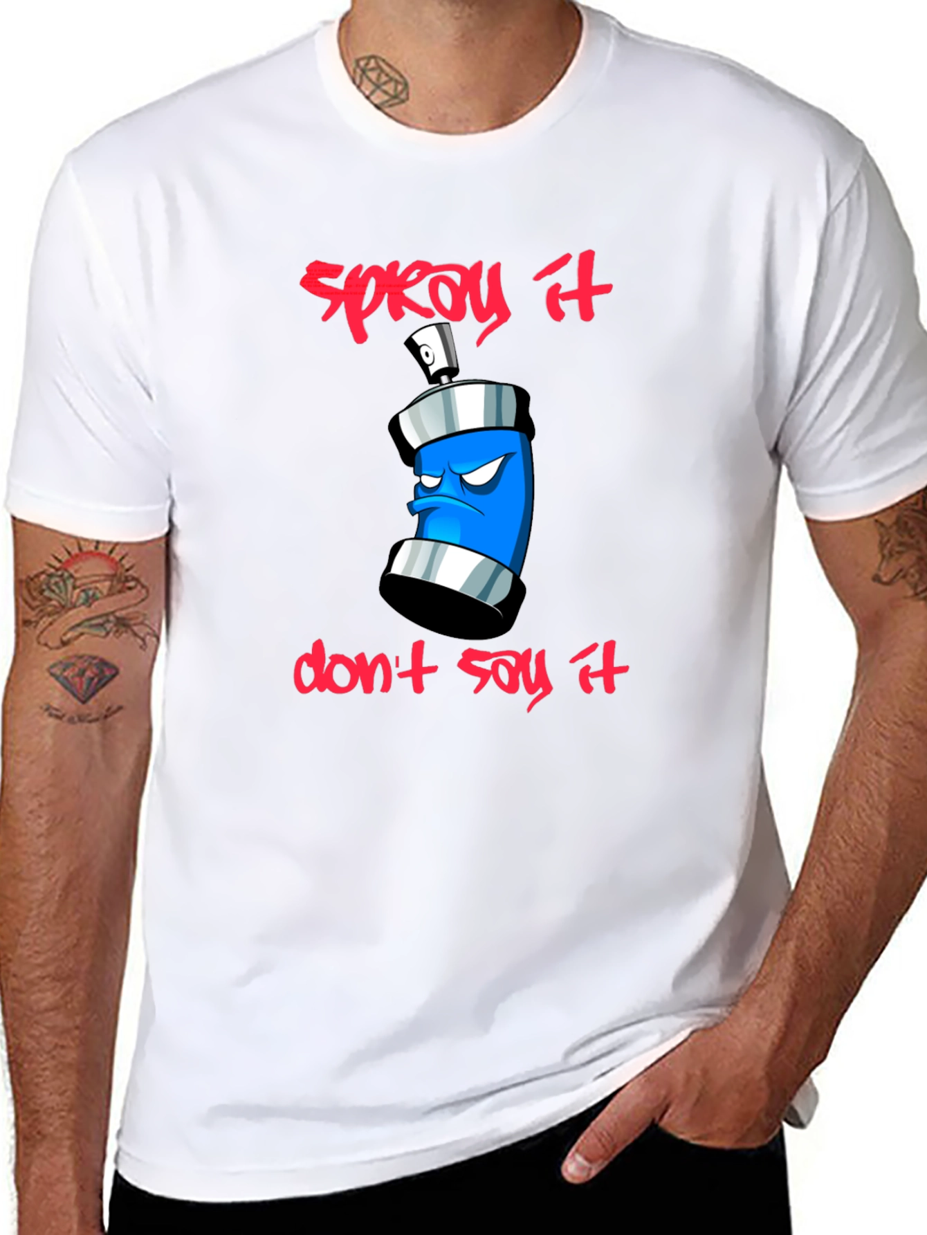 Black Spray It, Don't Say It - Graphic T-Shirt view 8