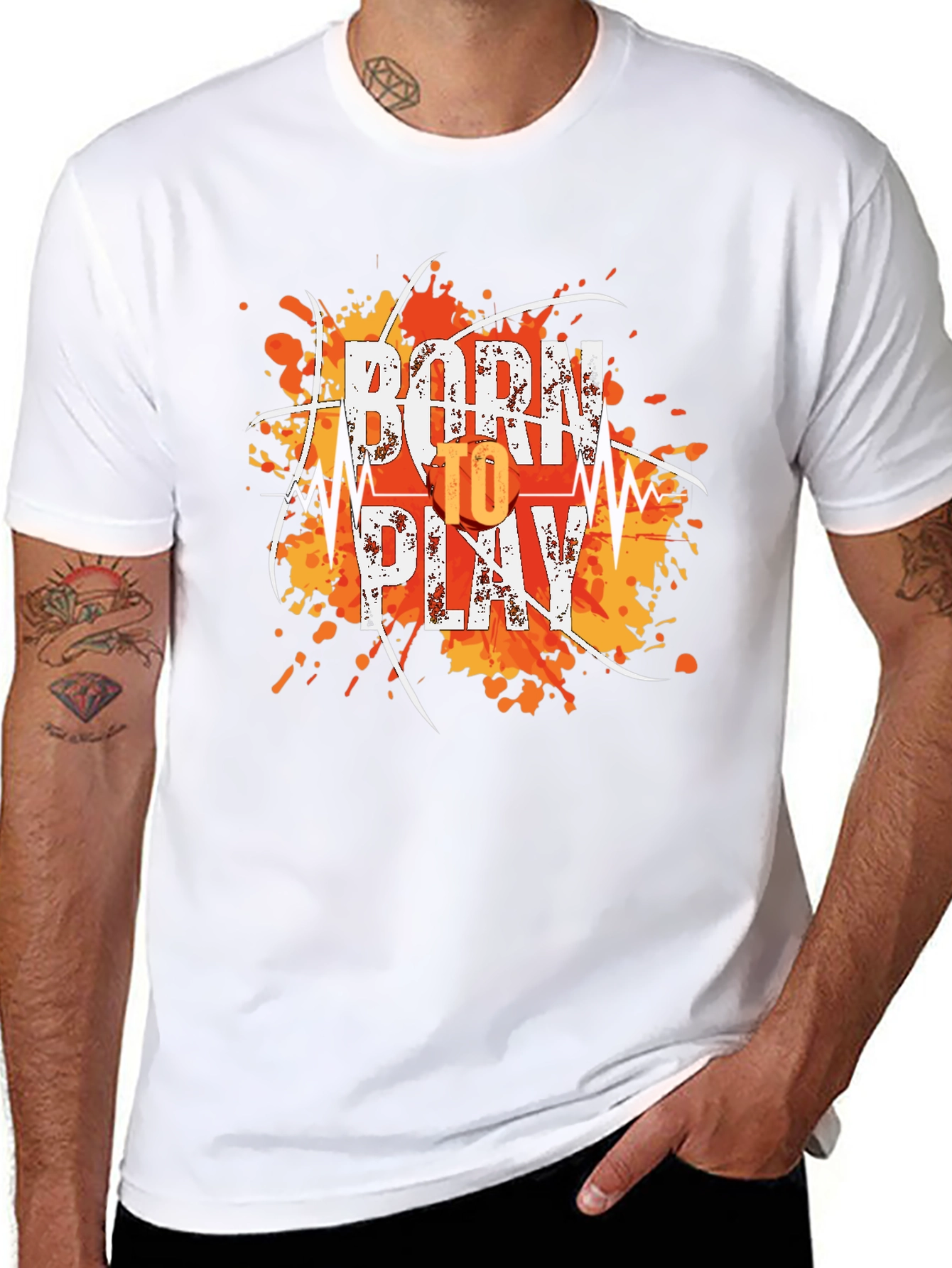 Black Born to Play Graphic T-Shirt - Stylish and Comfortable view 8