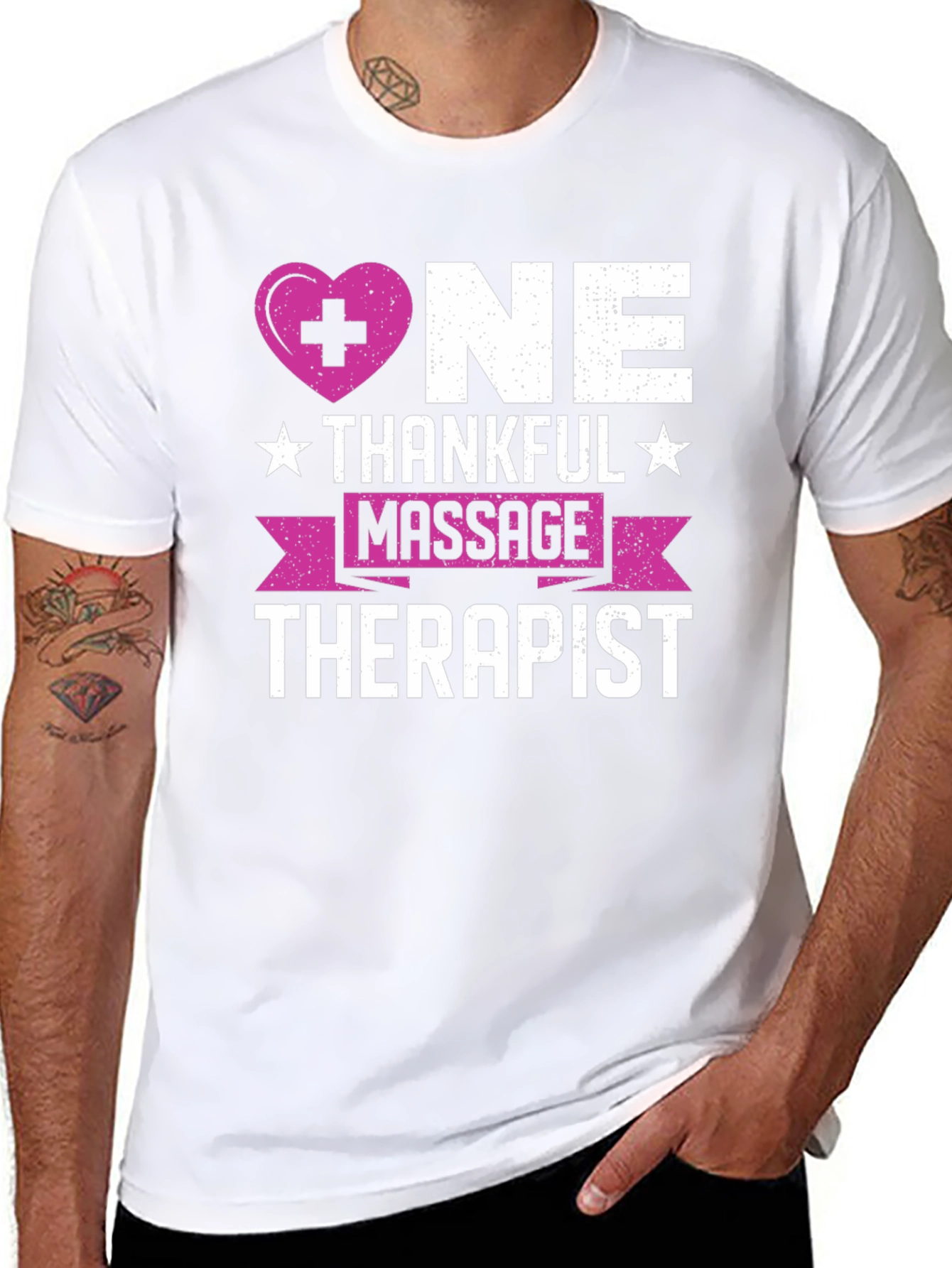 Black Thankful Massage Therapist T-Shirt view 8