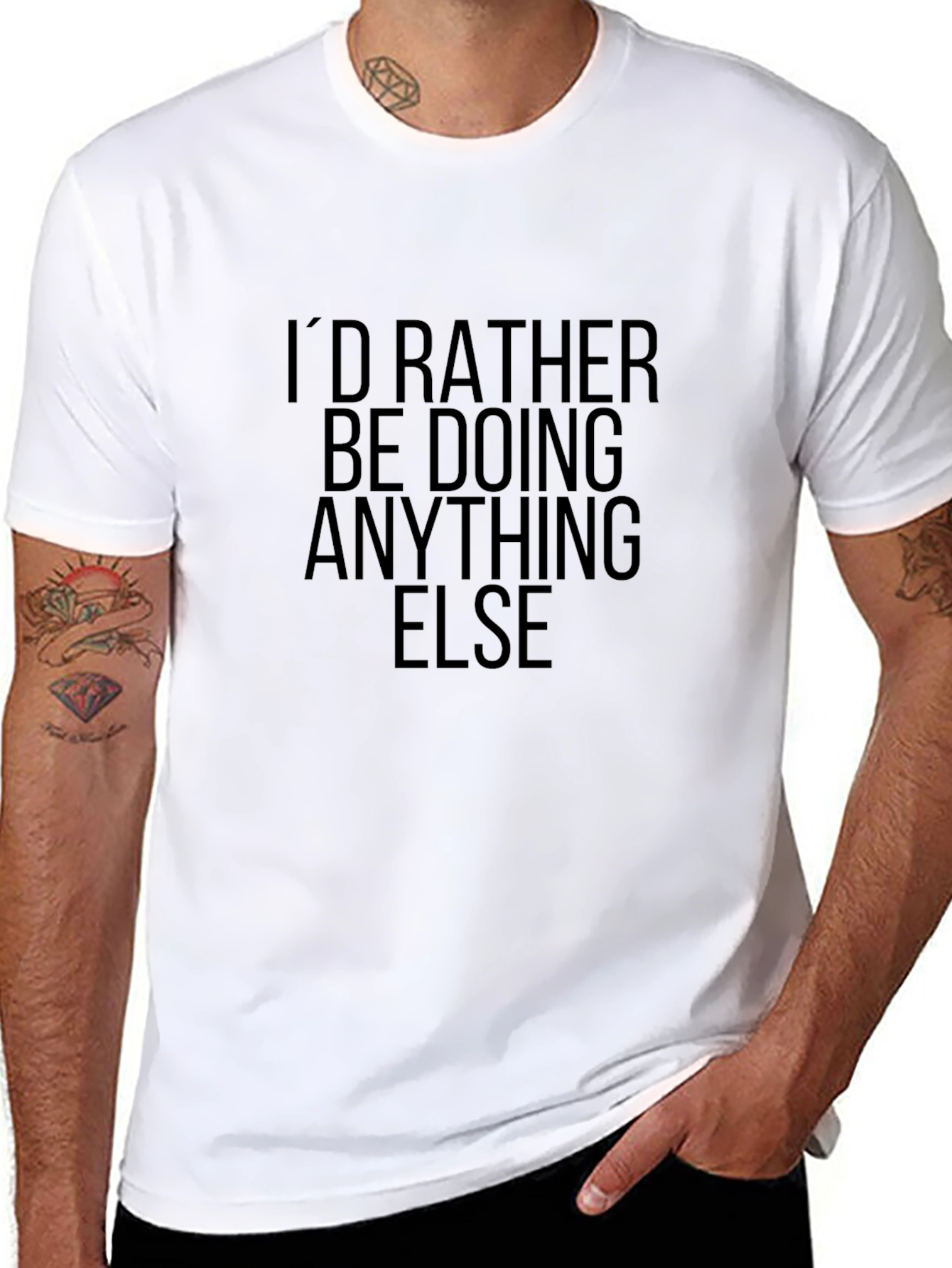 Black I'd Rather Be Doing Anything Else T-Shirt view 8