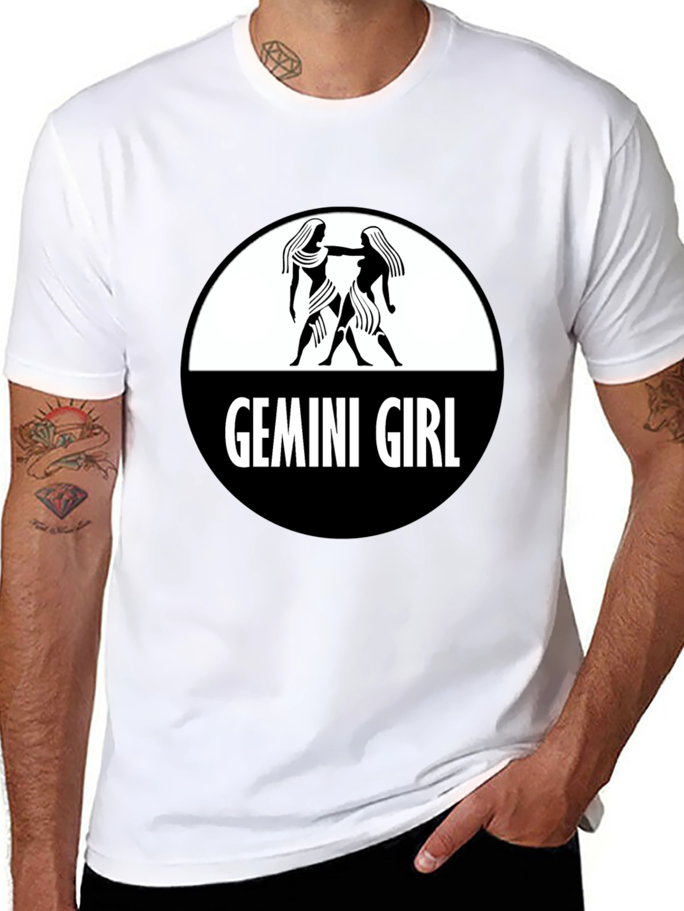 Black Gemini Girl Graphic Tee - Black T-Shirt view 8