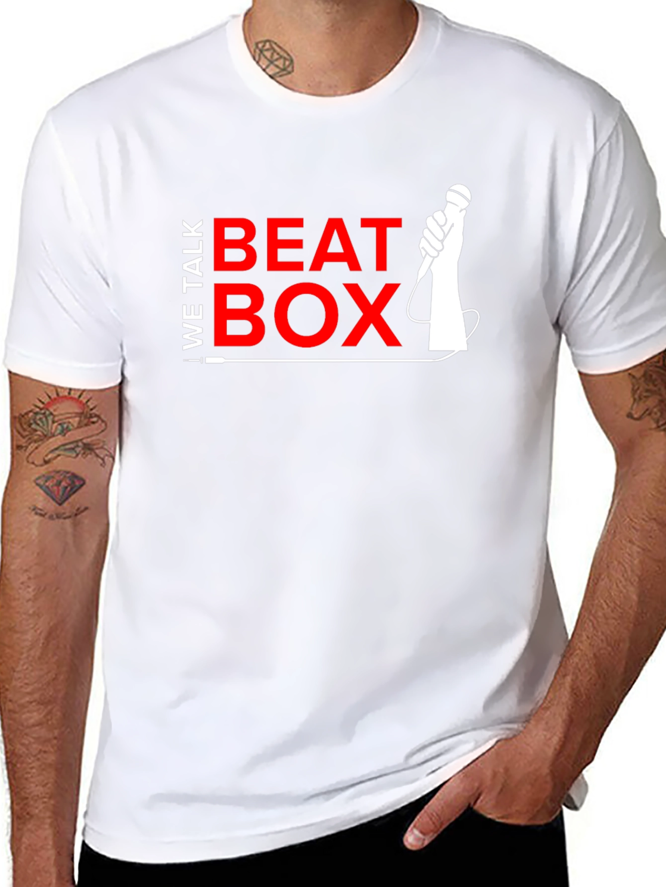 Black We Talk Beat Box Graphic T-Shirt view 8