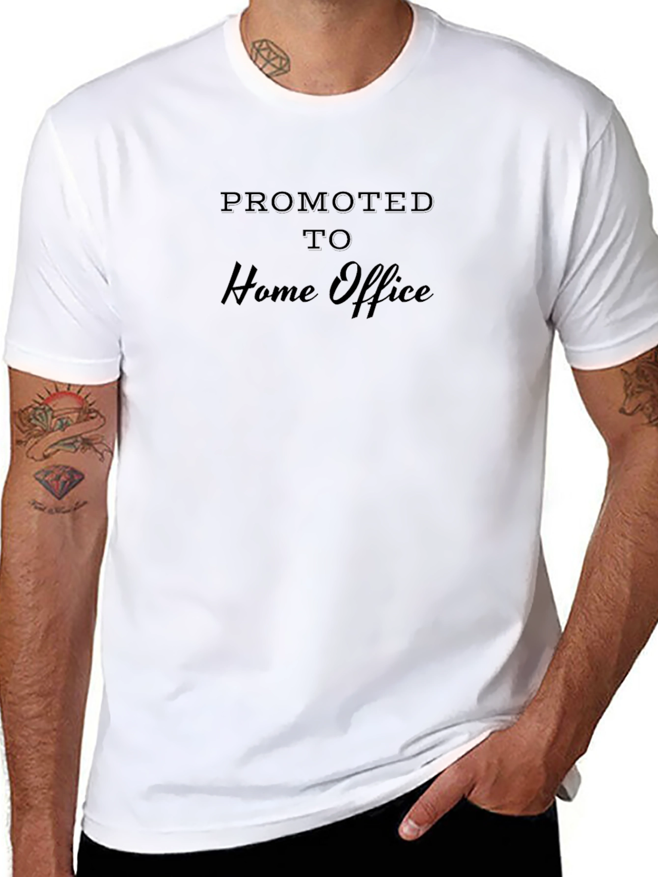 Black Promoted to Home Office T-Shirt - Funny Work From Home Tee view 8