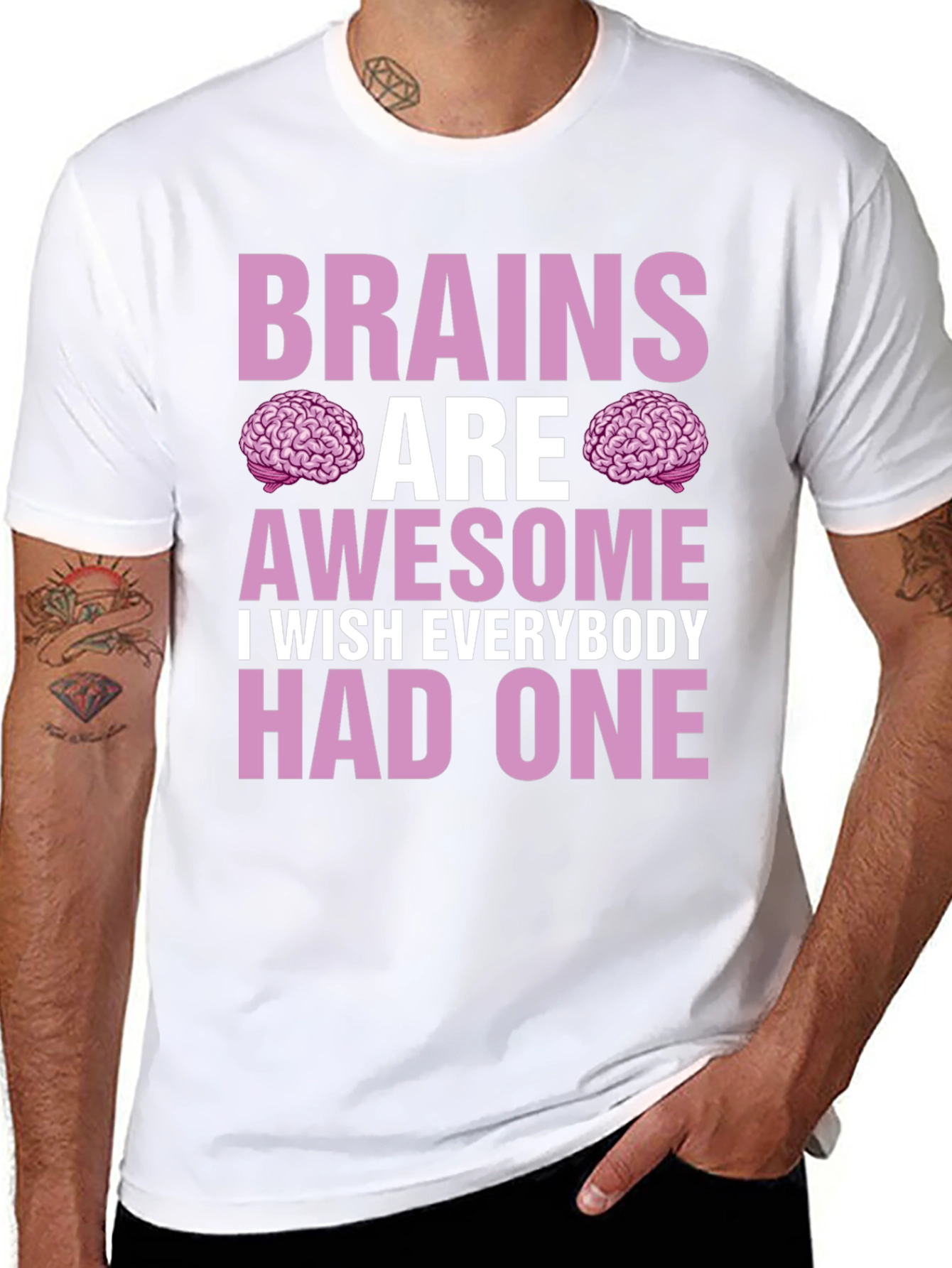Black Brains Are Awesome T-Shirt - Funny Graphic Tee view 8