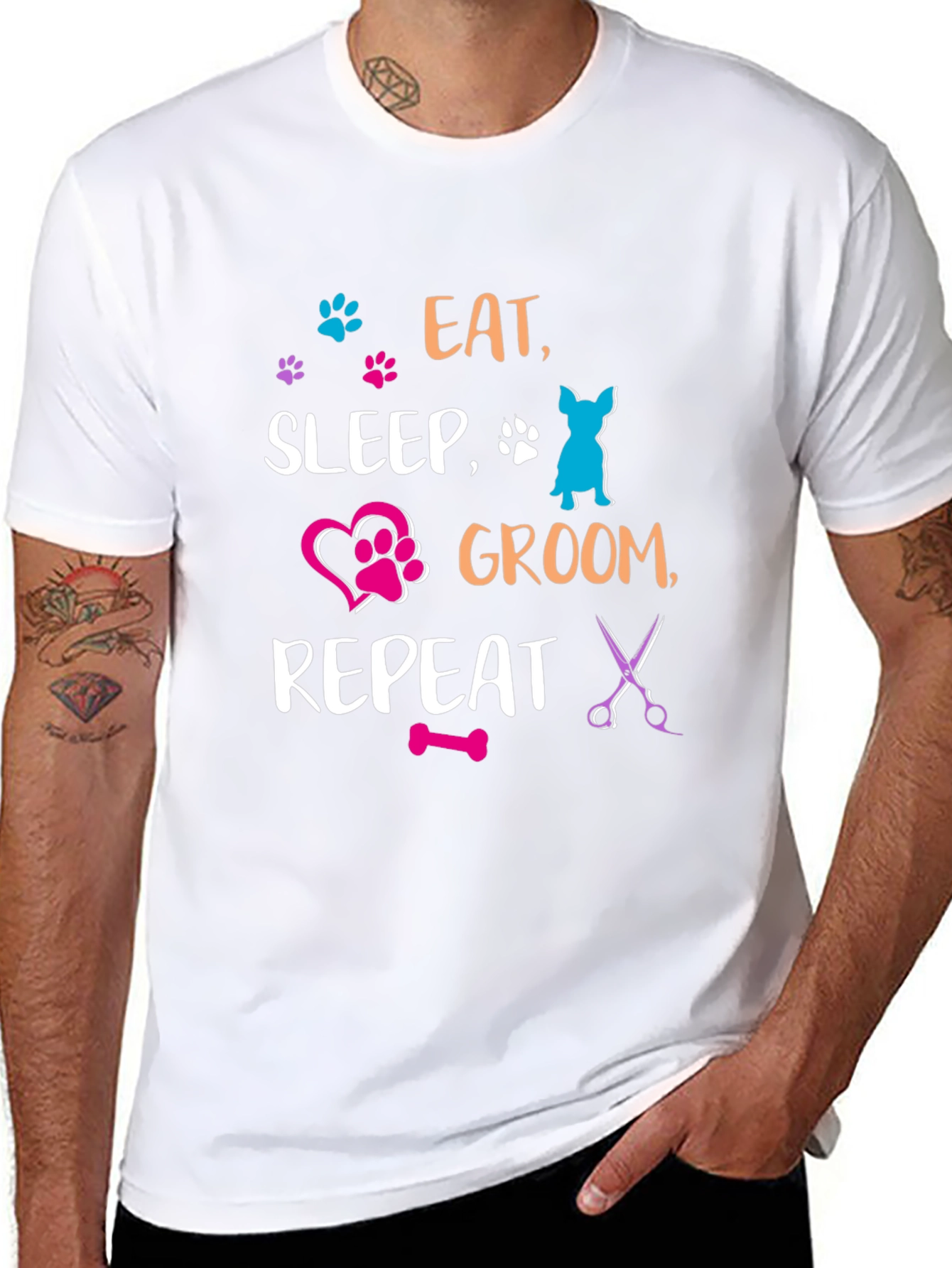 Black Eat Sleep Groom Repeat T-Shirt view 8