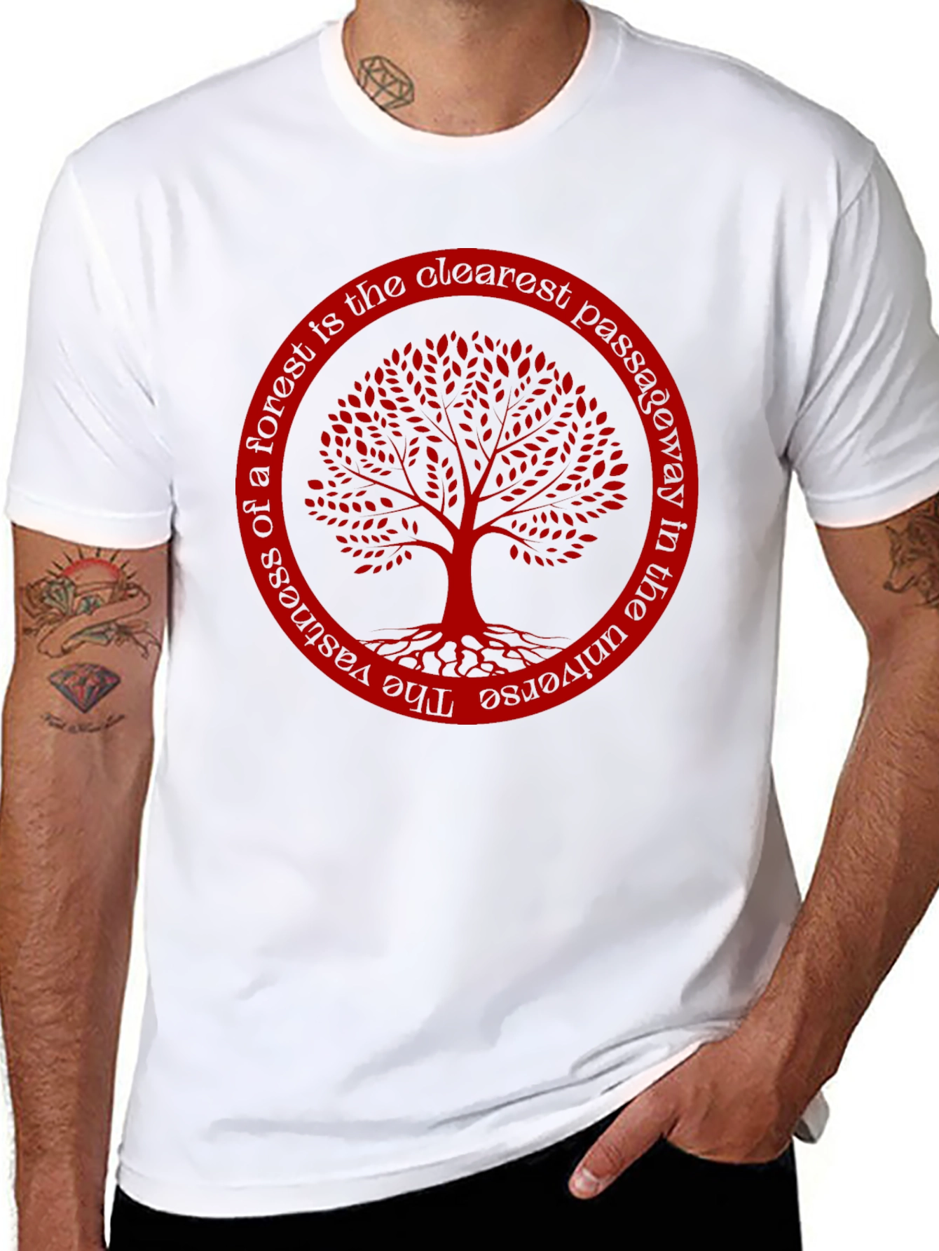 Black Tree of Life T-Shirt - Forest Passageway Tee view 8