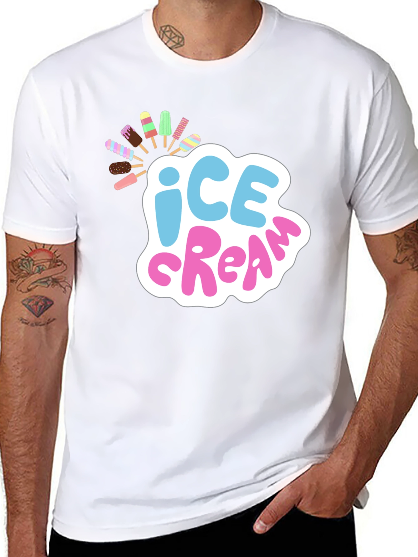 Black Ice Cream Graphic T-Shirt - Fun Summer Style view 8