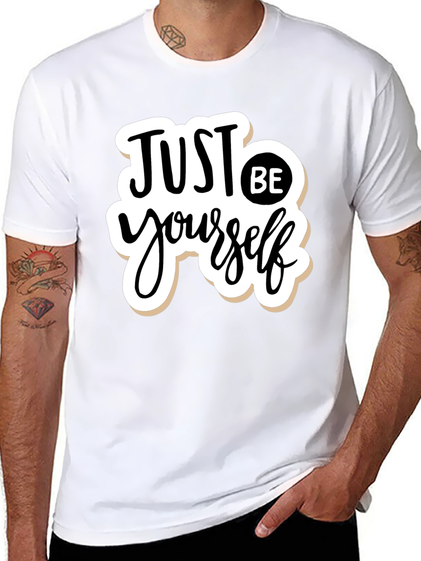 Black Just Be Yourself Graphic T-Shirt - Black view 8