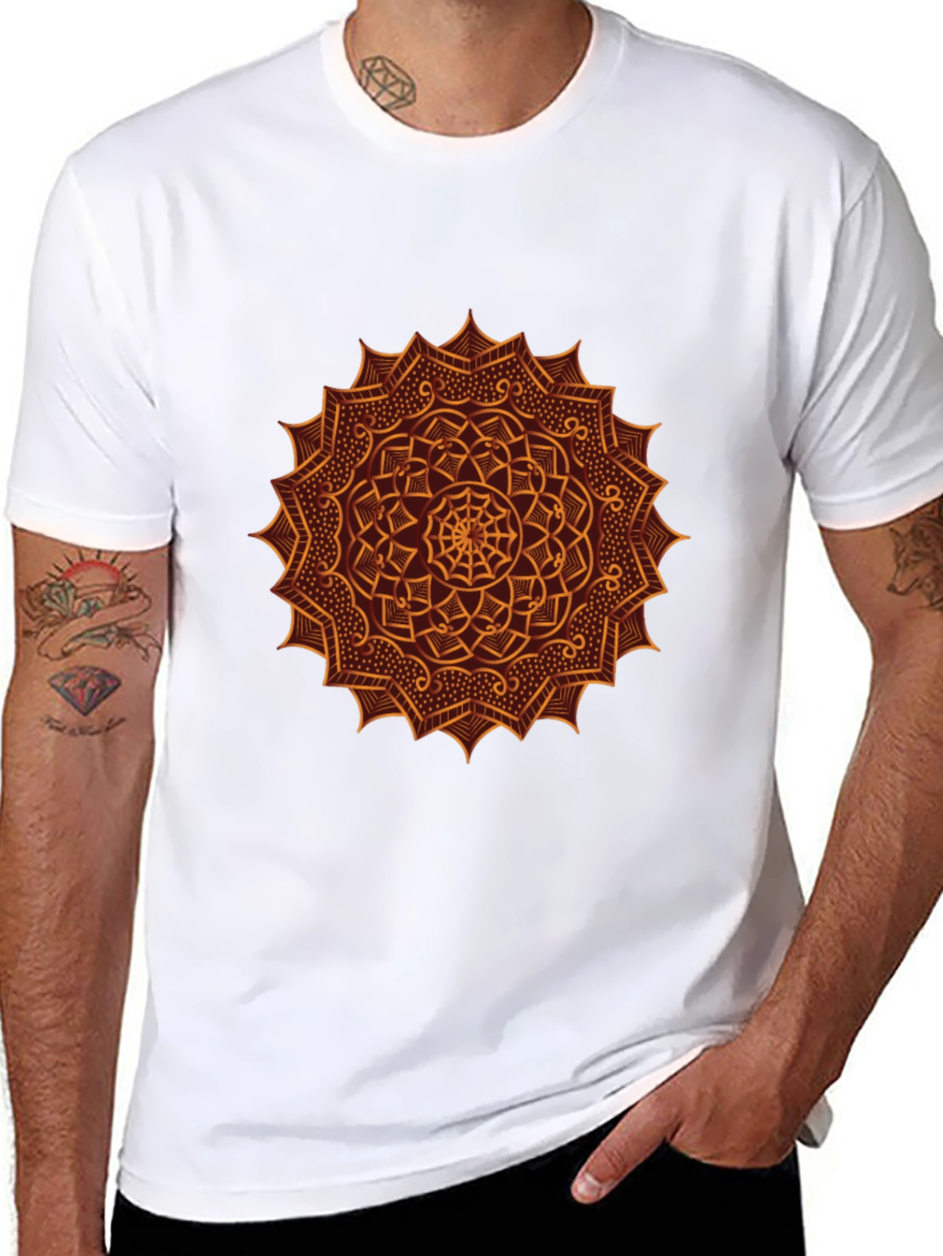 Black Mandala Graphic Tee - Black view 8