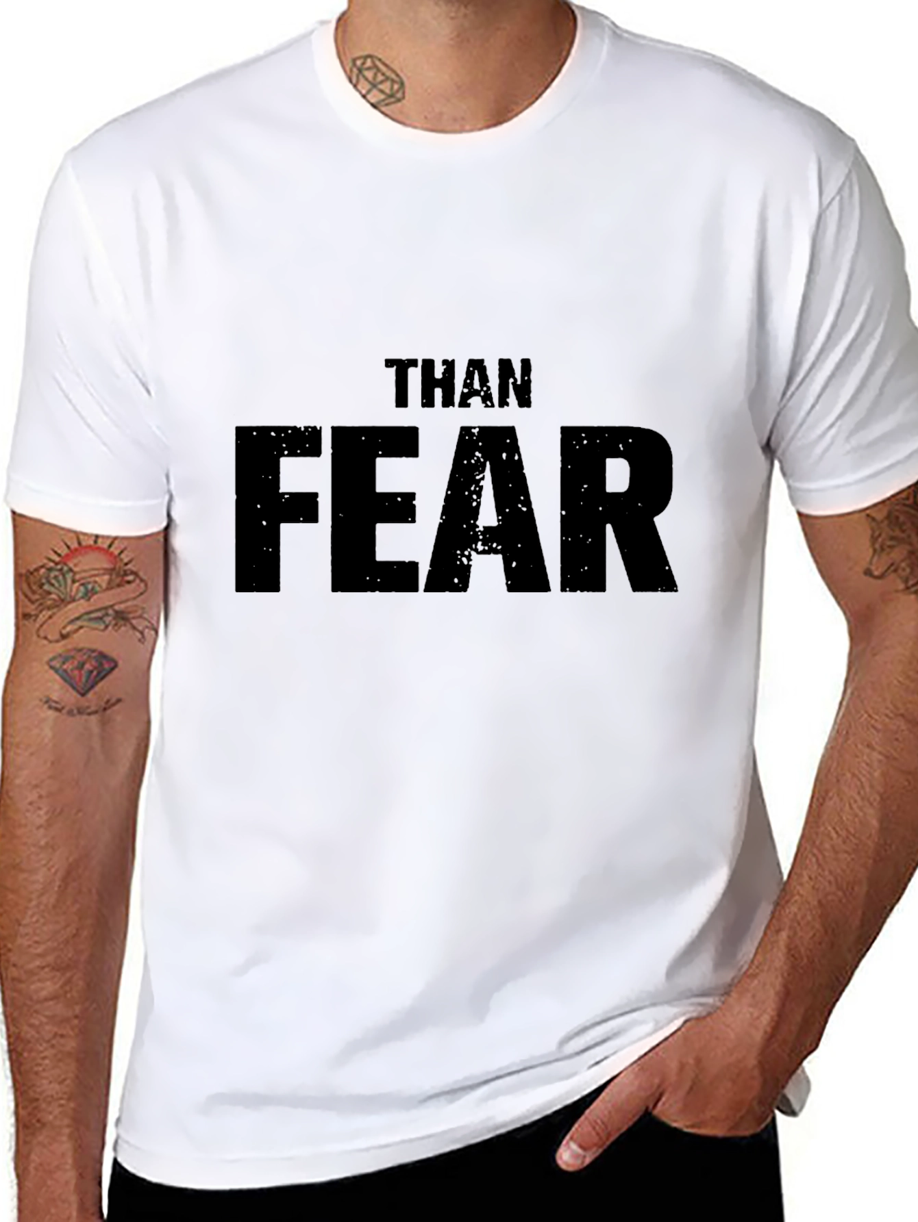 Black Than Fear Graphic Tee - Motivational Men's T-Shirt view 8