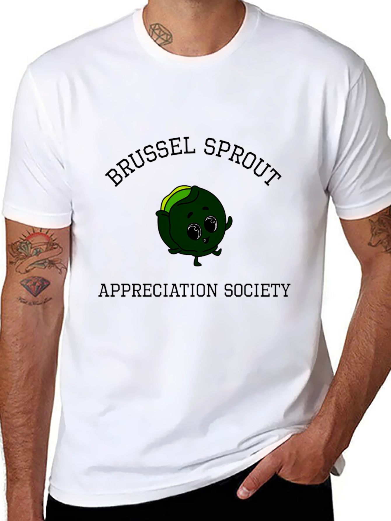Black Brussels Sprout Appreciation Society Graphic Tee view 8