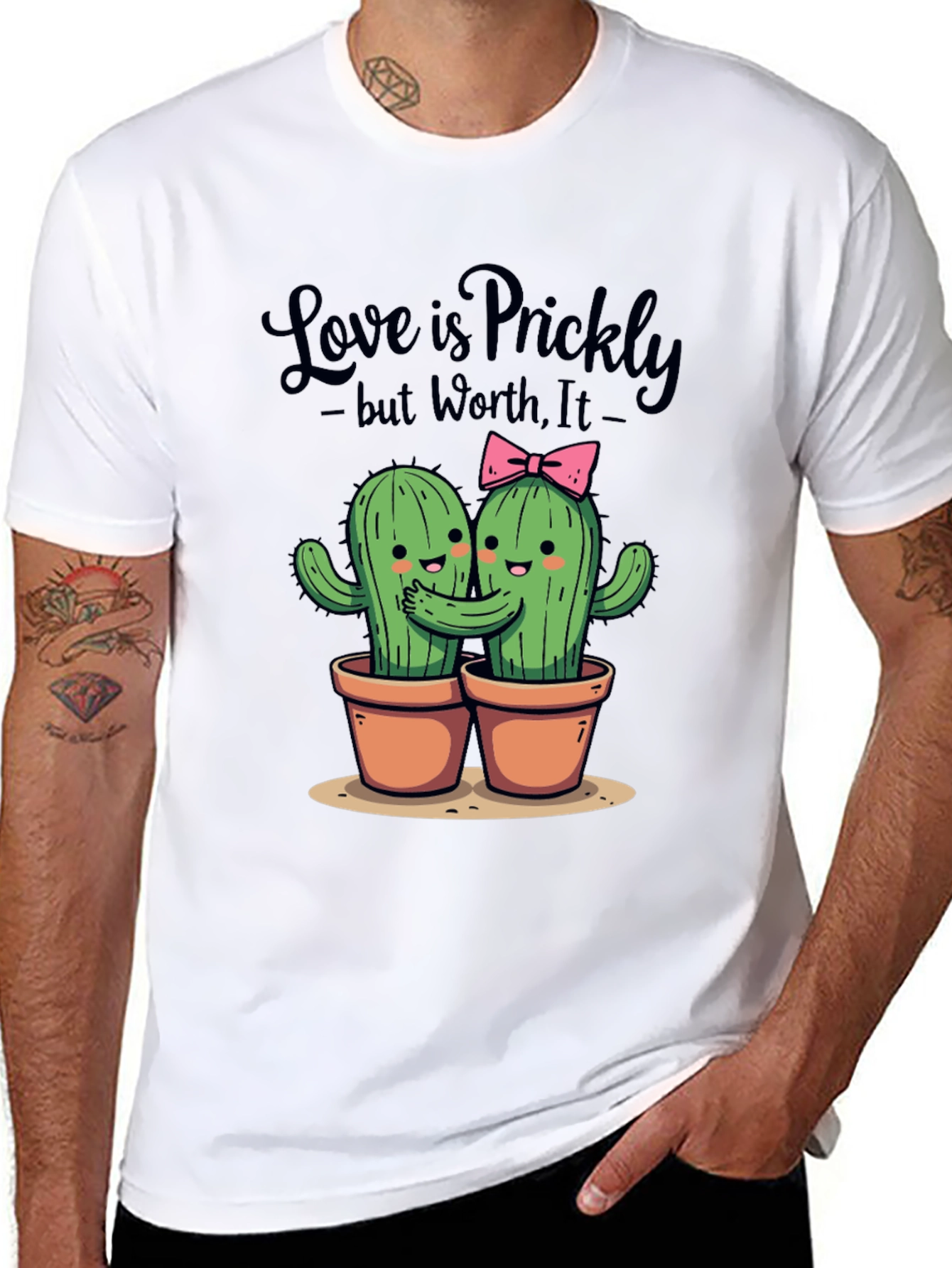 Black Love is Prickly T-Shirt - Cute Cactus Design view 8