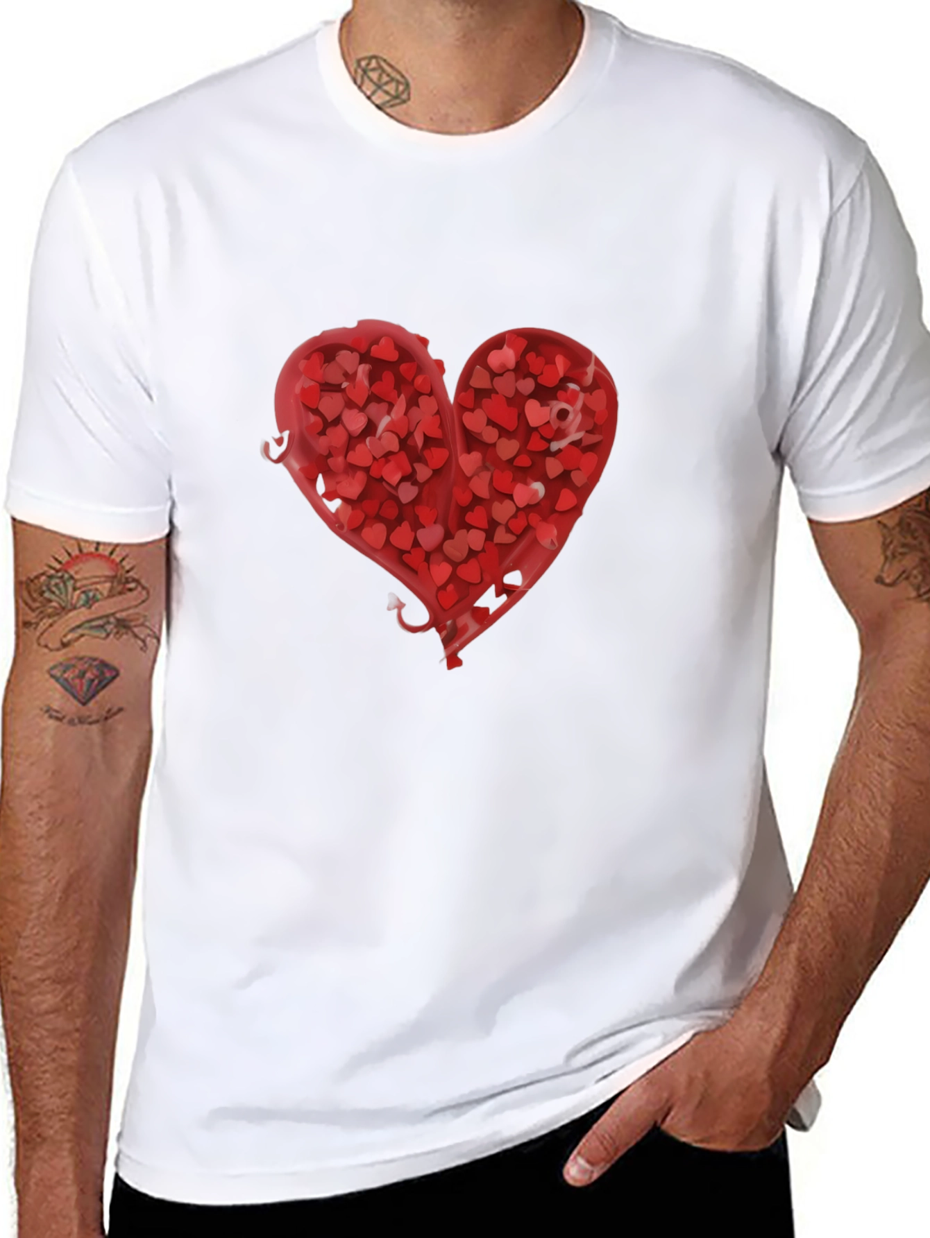 Black Heart Full of Hearts Graphic T-Shirt view 8