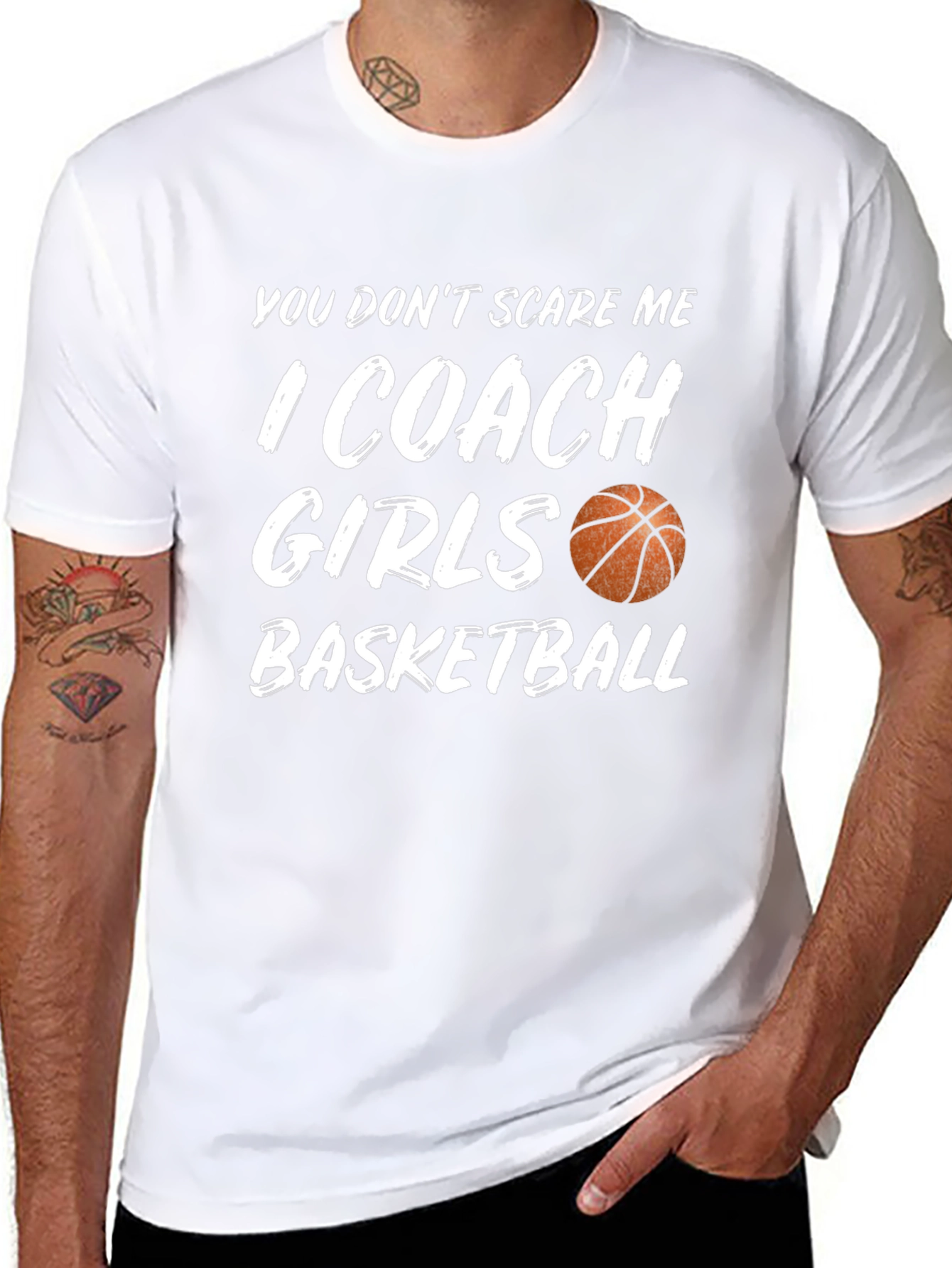 Black Basketball Coach Girls T-Shirt view 8