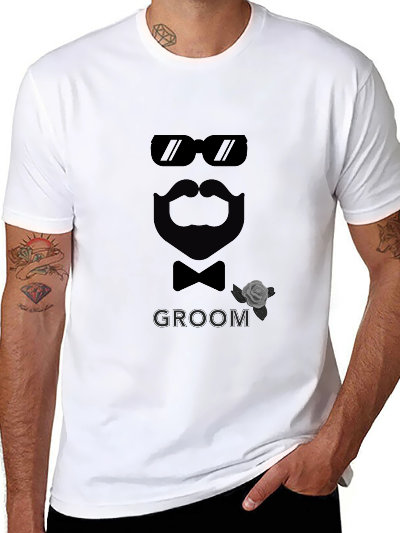 Black Groom Graphic T-Shirt - Stylish Wedding Apparel view 8
