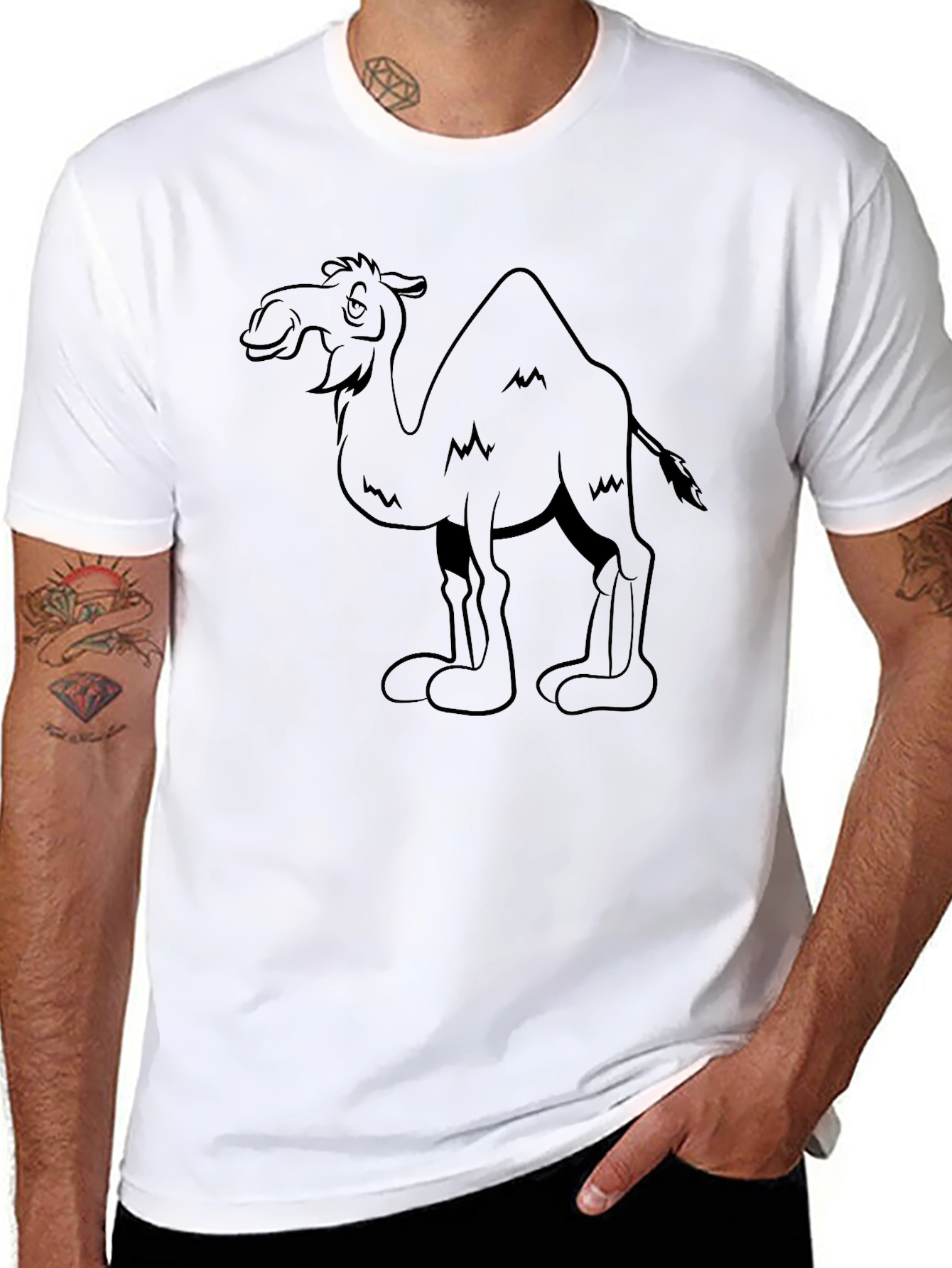 Black Camel Graphic Tee - Black Cotton T-Shirt view 8