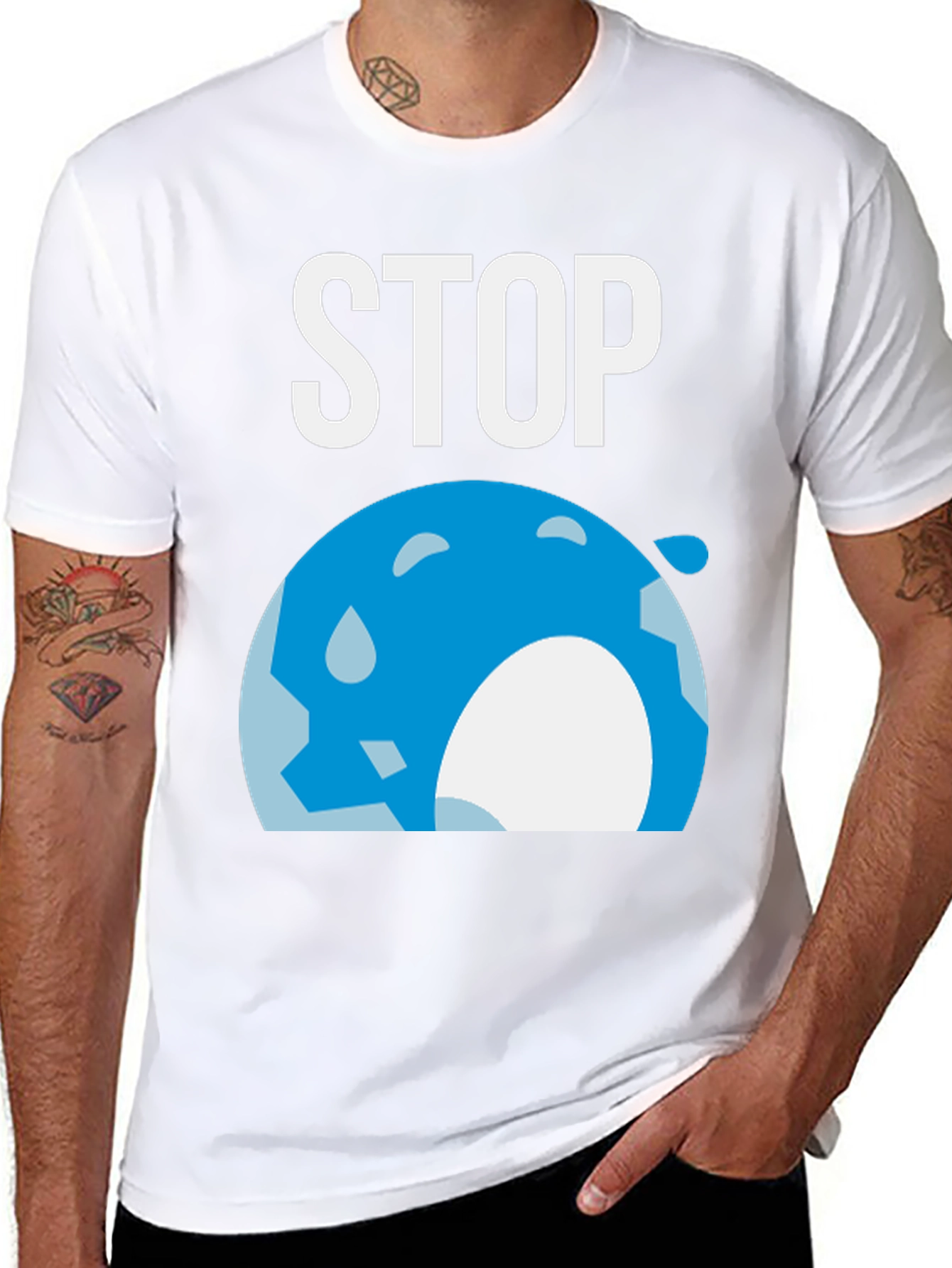 Black Stop Global Warming Graphic T-Shirt view 8