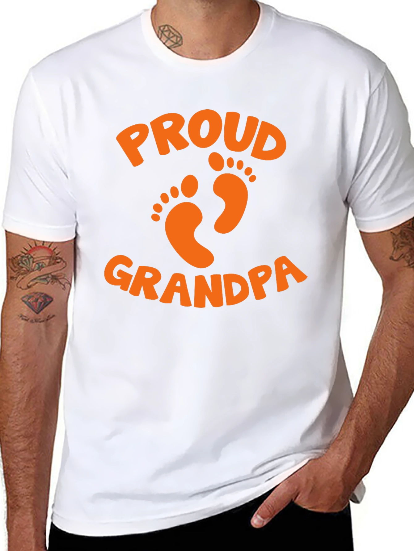 Black Proud Grandpa T-Shirt - Father's Day Gift view 8