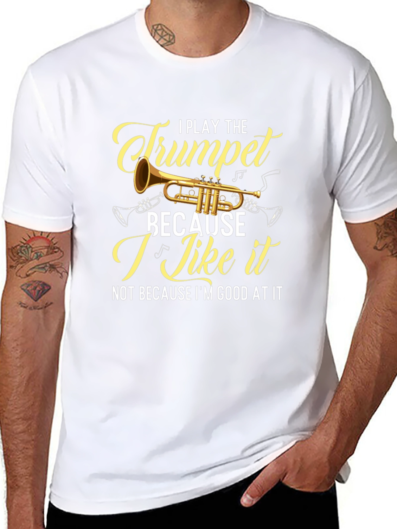 Black I Play The Trumpet Graphic Tee - Musician T-Shirt view 8