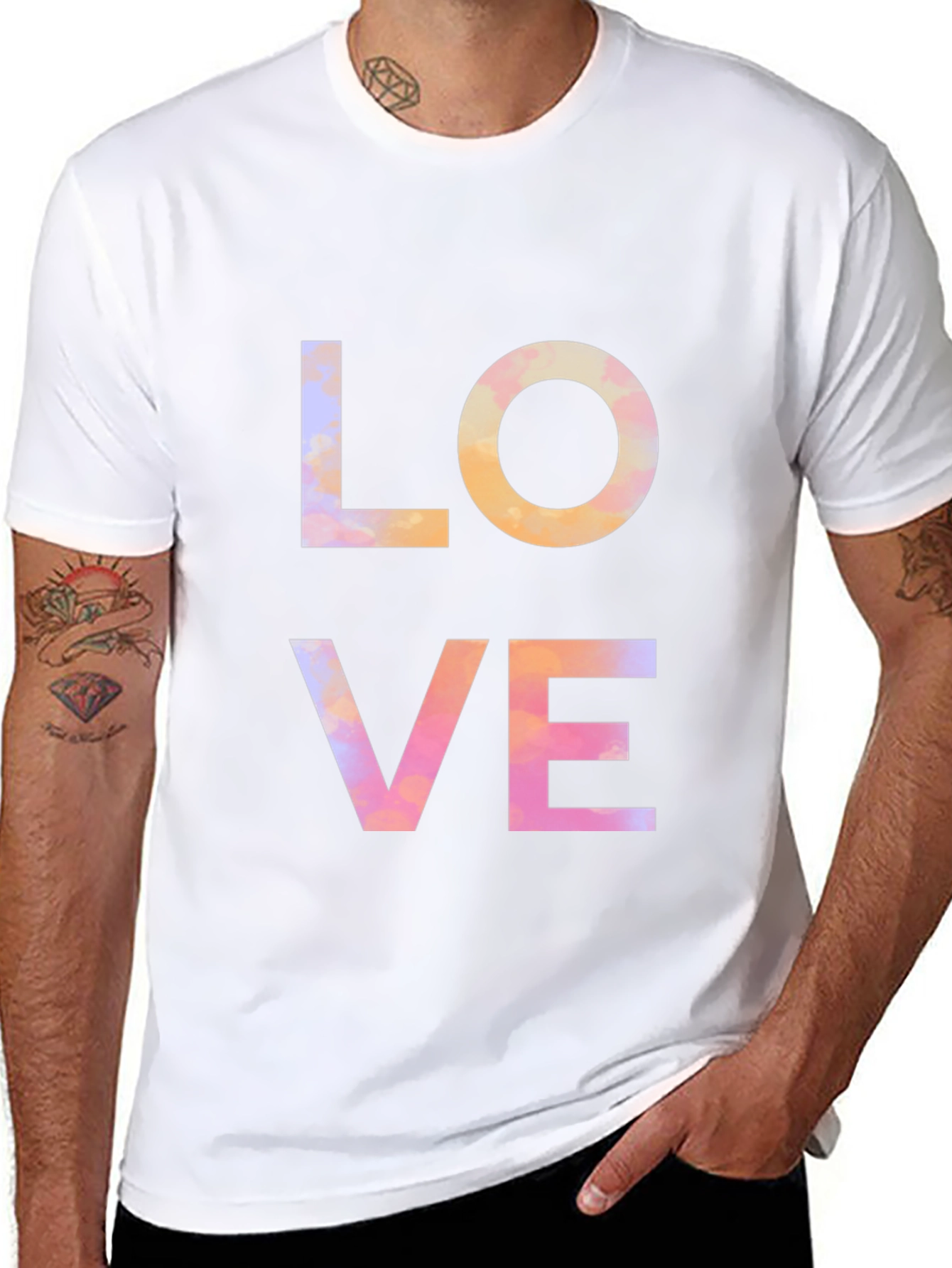 Black LOVE Graphic Black T-Shirt view 8