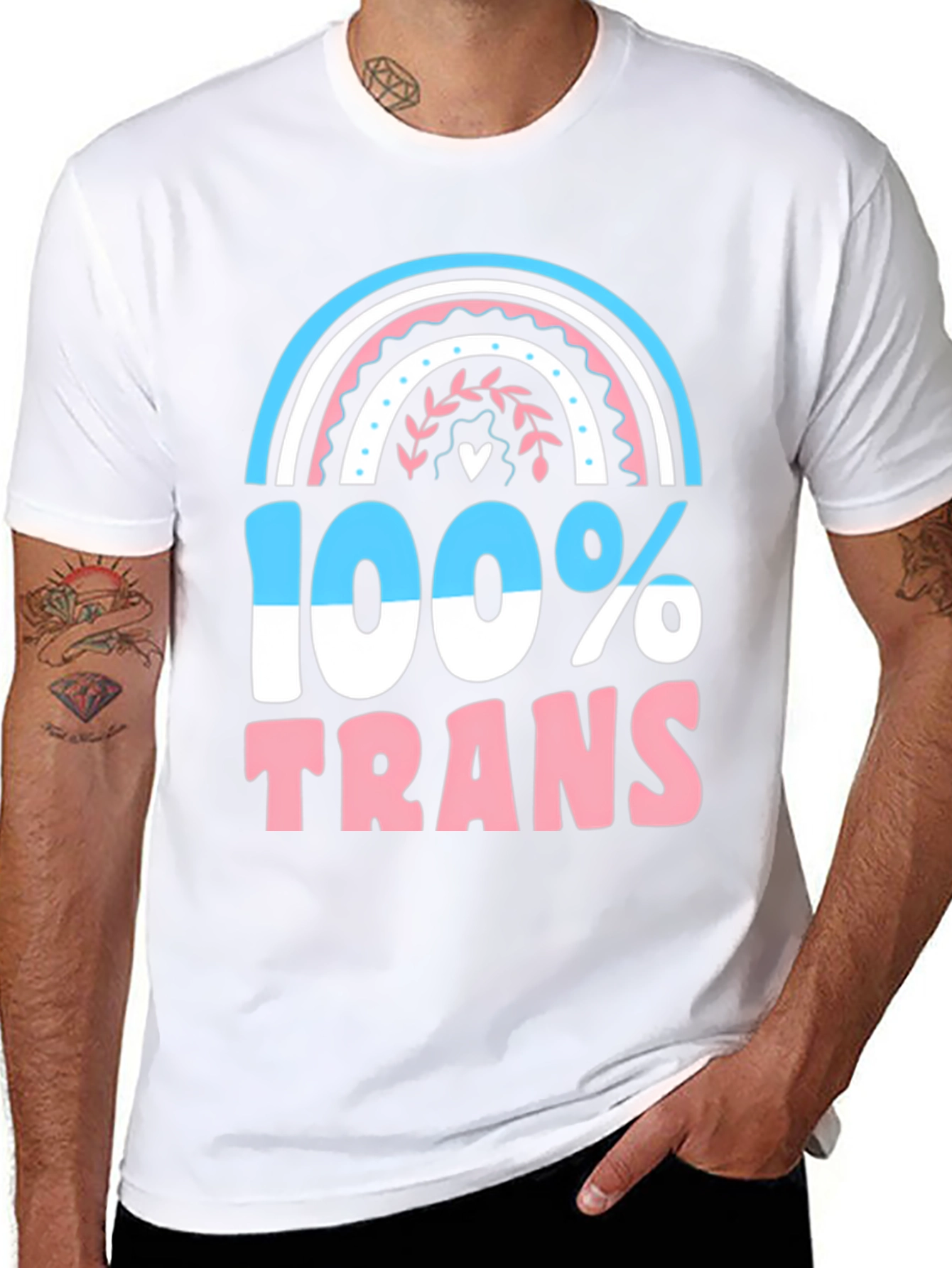 Black 100% Trans Pride T-Shirt view 8
