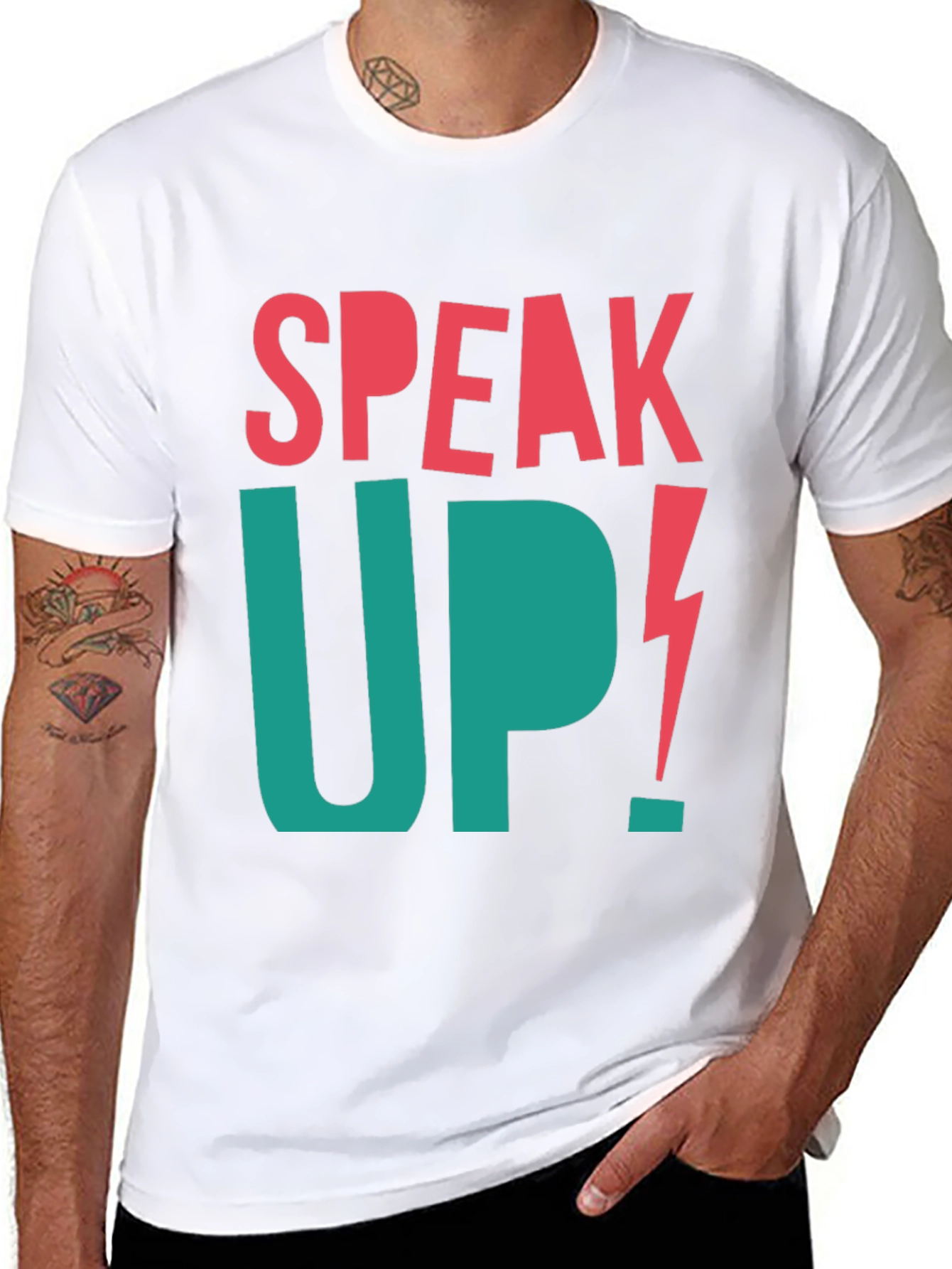 Black Speak Up Graphic Tee view 8