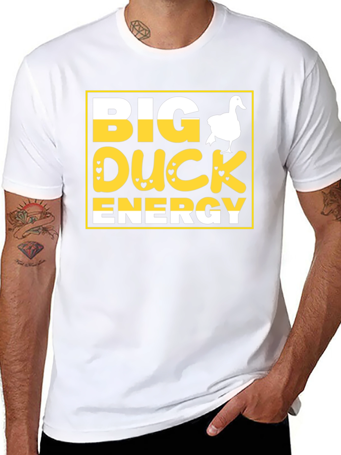 Black Big Duck Energy T-Shirt view 8