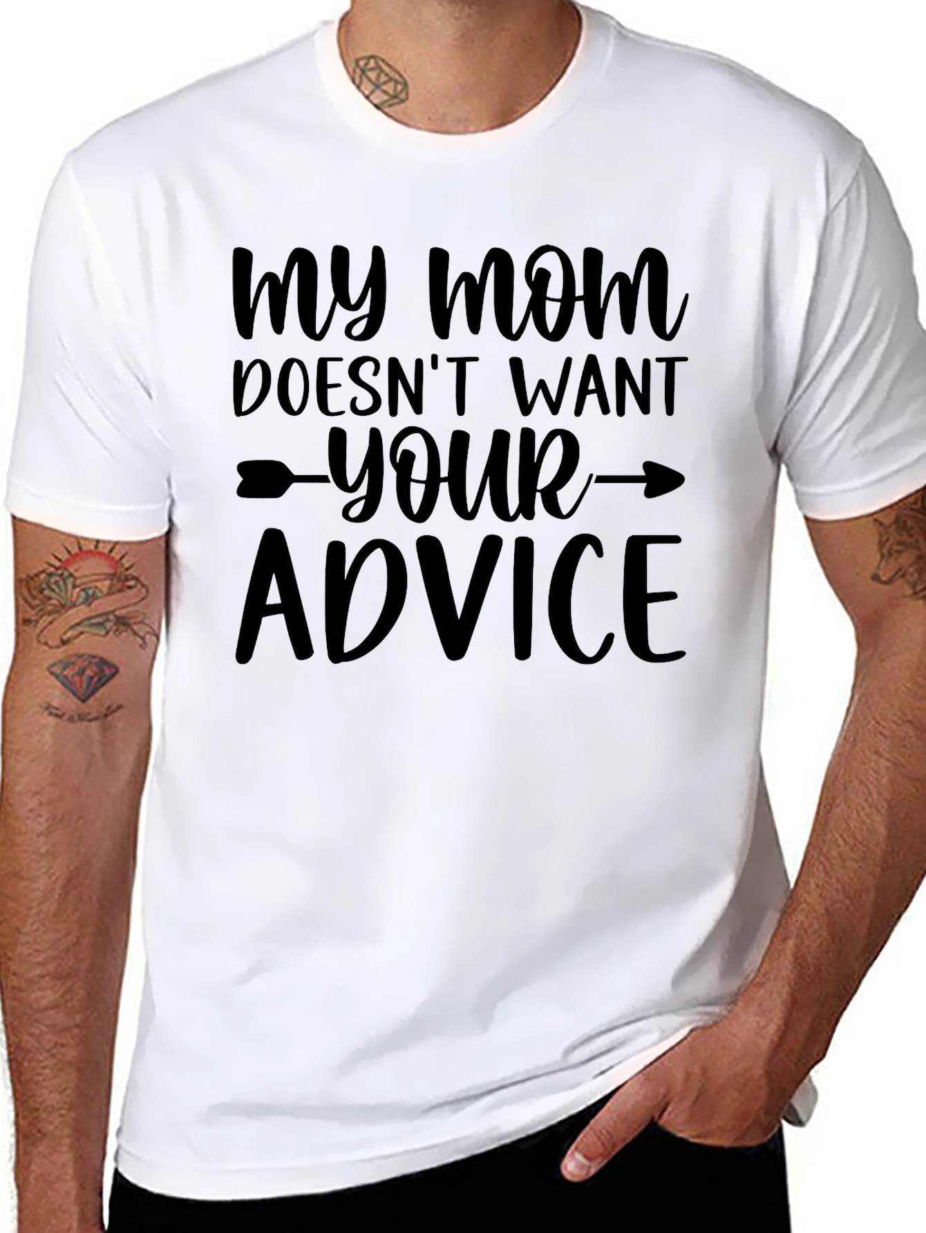 Black My Mom Doesn't Want Your Advice Black T-Shirt view 8